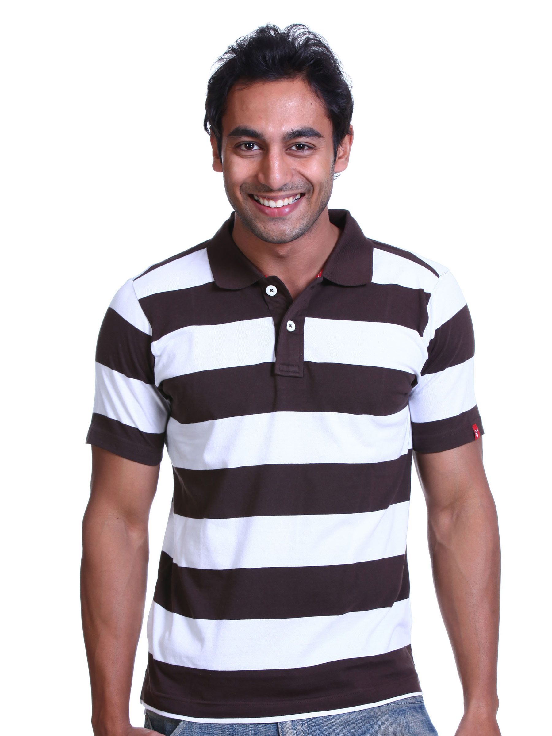 Probase Men Brown & White T-shirt