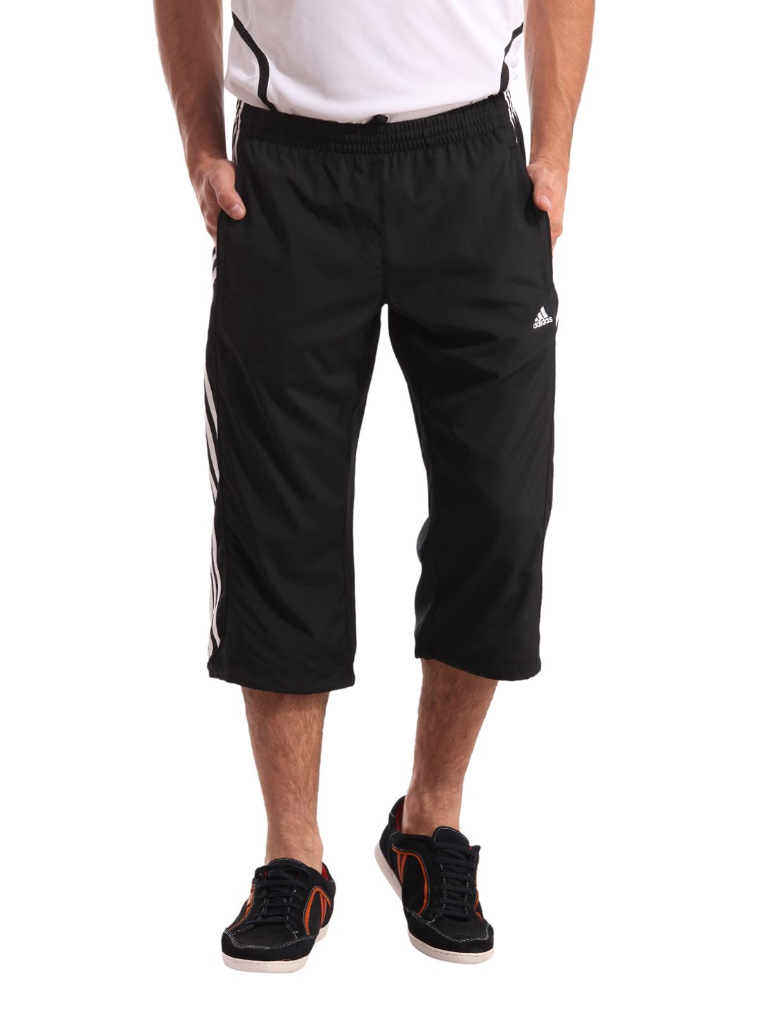 ADIDAS Men Black 3/4 Length Pants