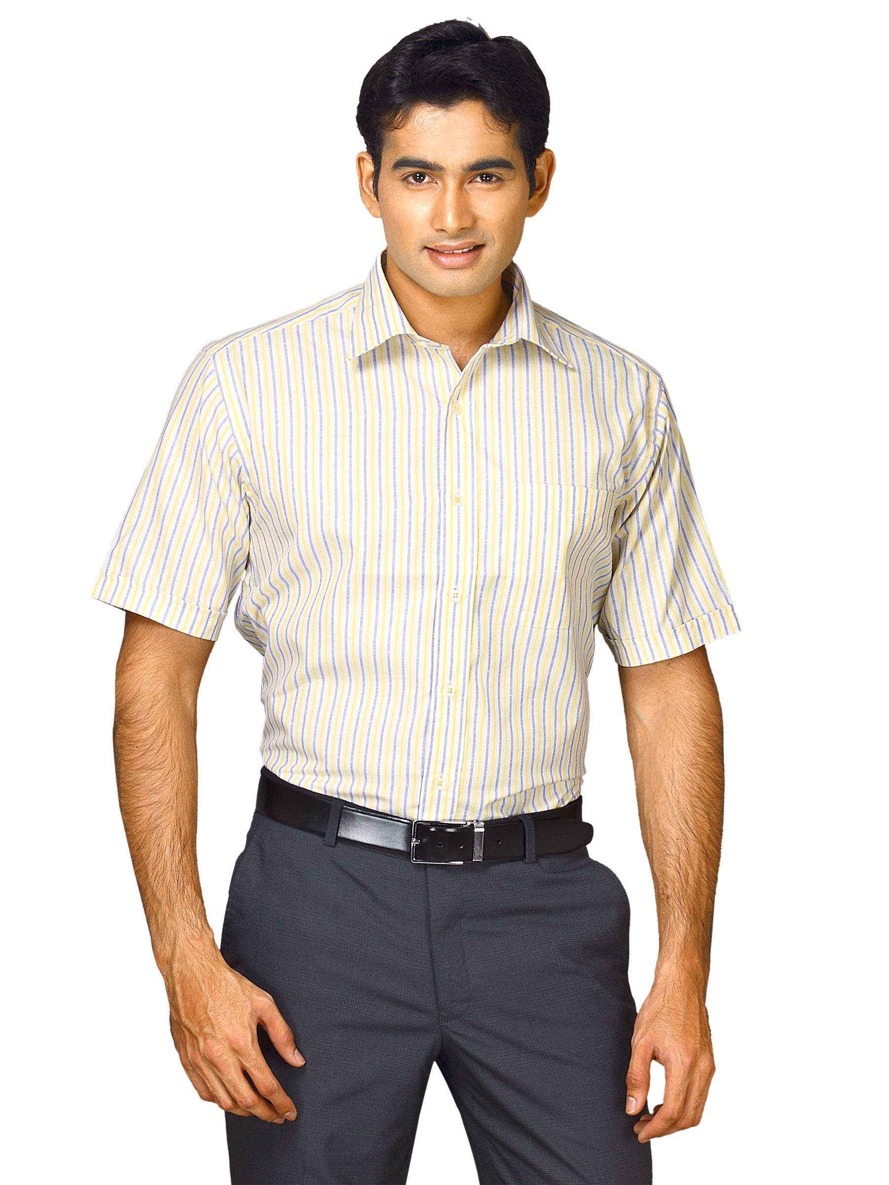 John Miller Men Stripes White Shirts