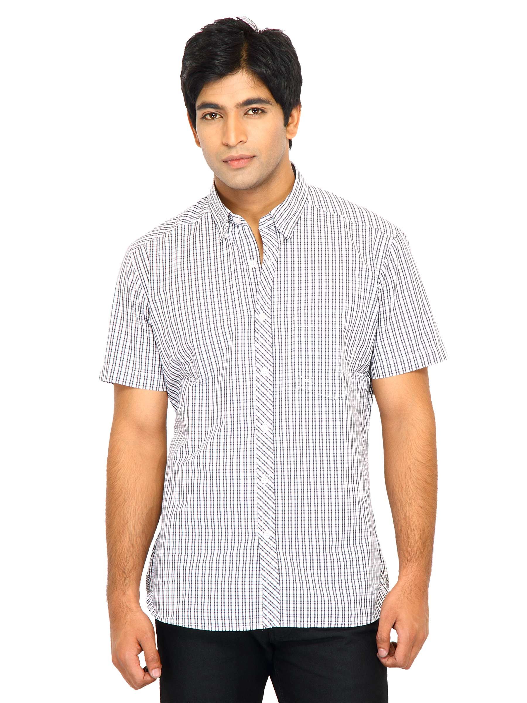 Scullers Men Check White Shirts