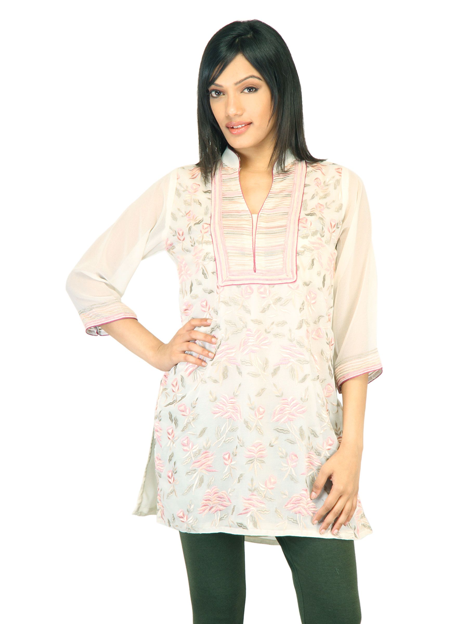 Aneri Women Sufi Cream Kurta