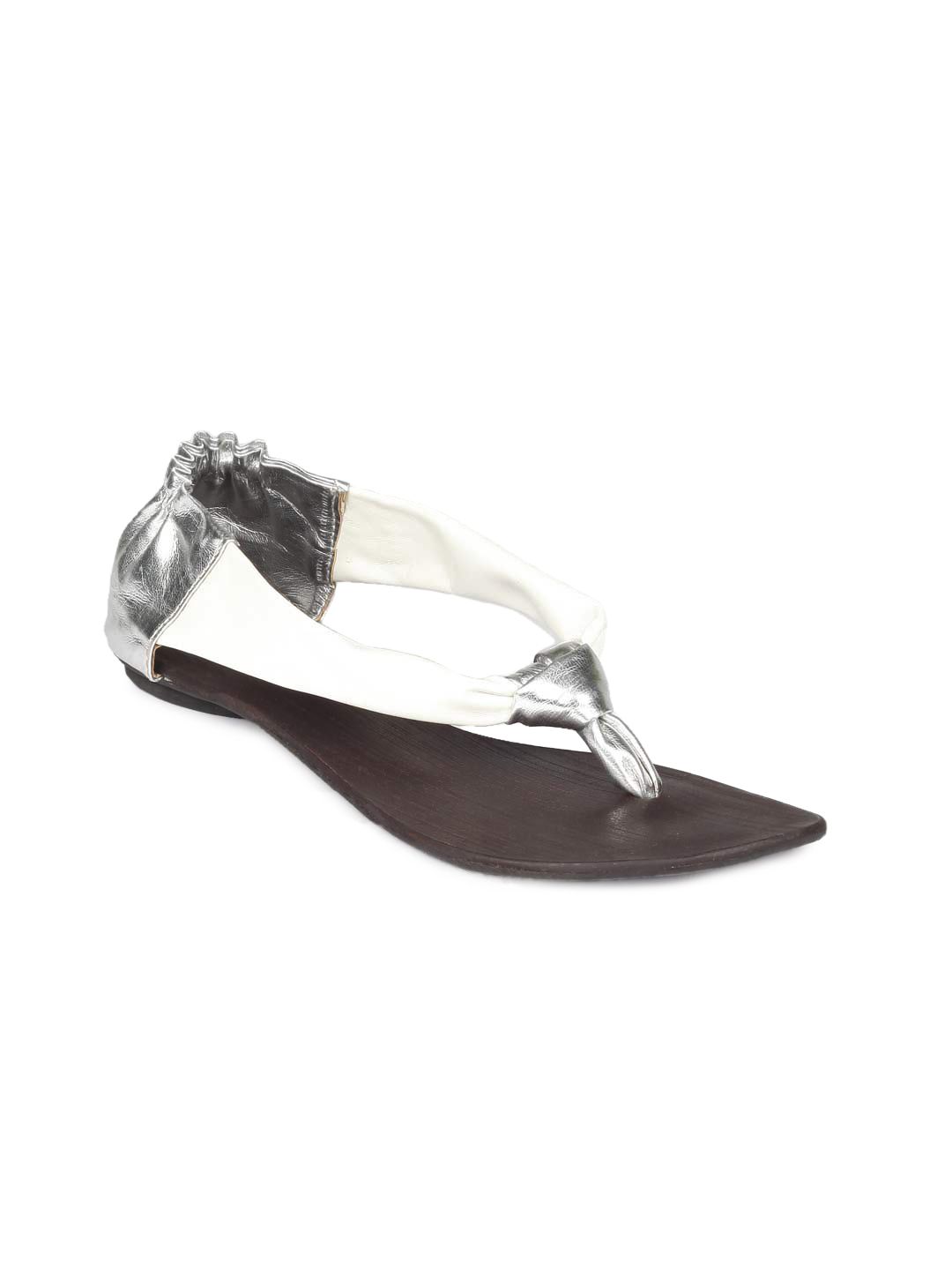 Rocia Women White & Silver Sandals