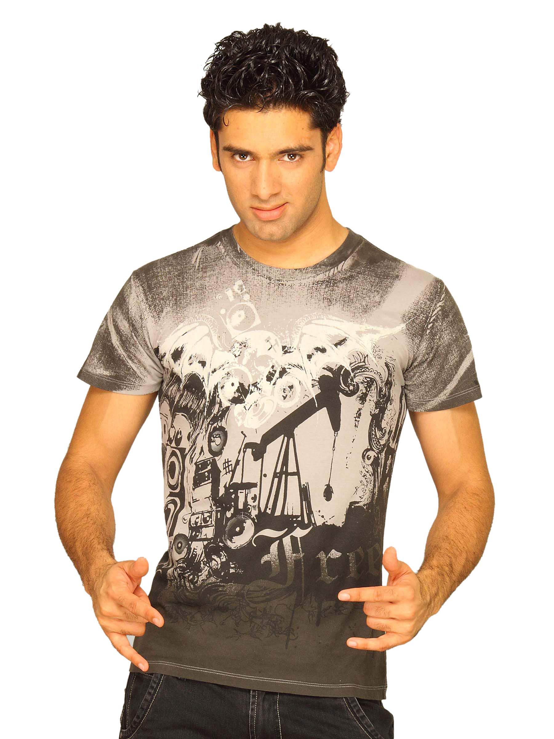 Free Authority Men's Speaker Wings Washed Grey T-shirt