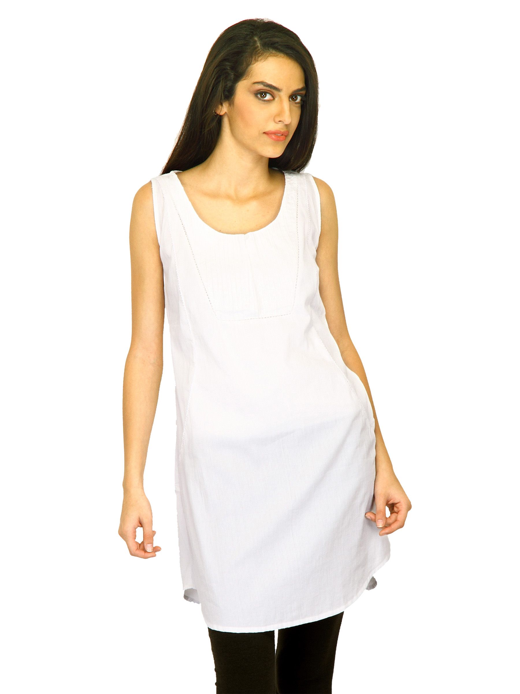 W Women Solid White Kurtas