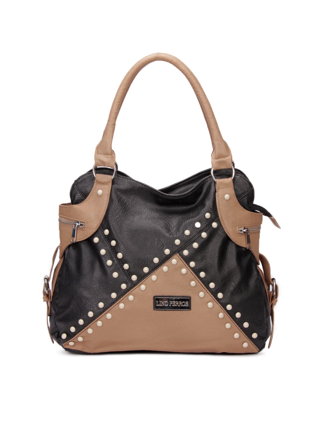 Lino Perros Women Leatherette Beige Handbag