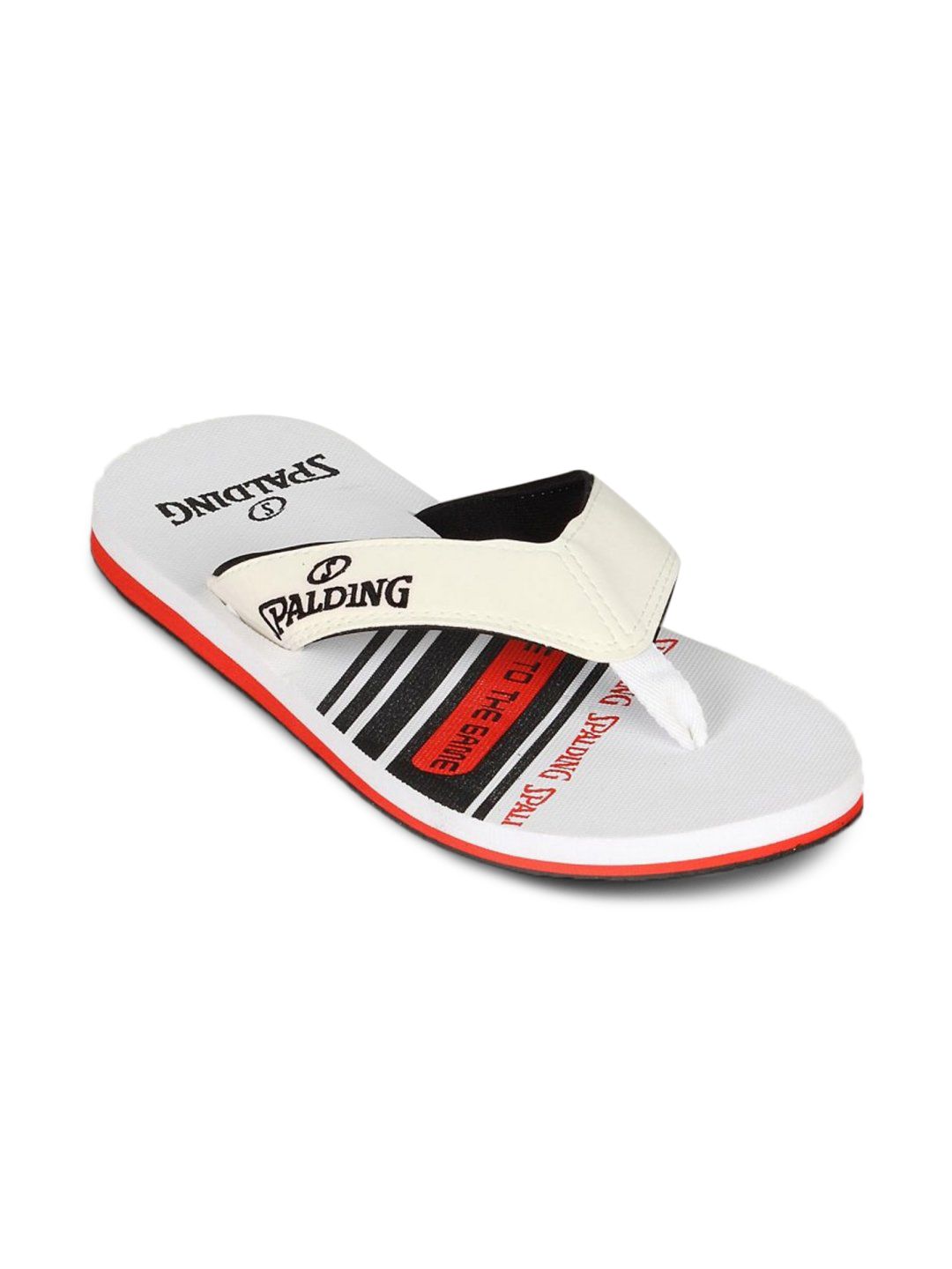 Spalding Men's Black and White Graphic Flip Flop