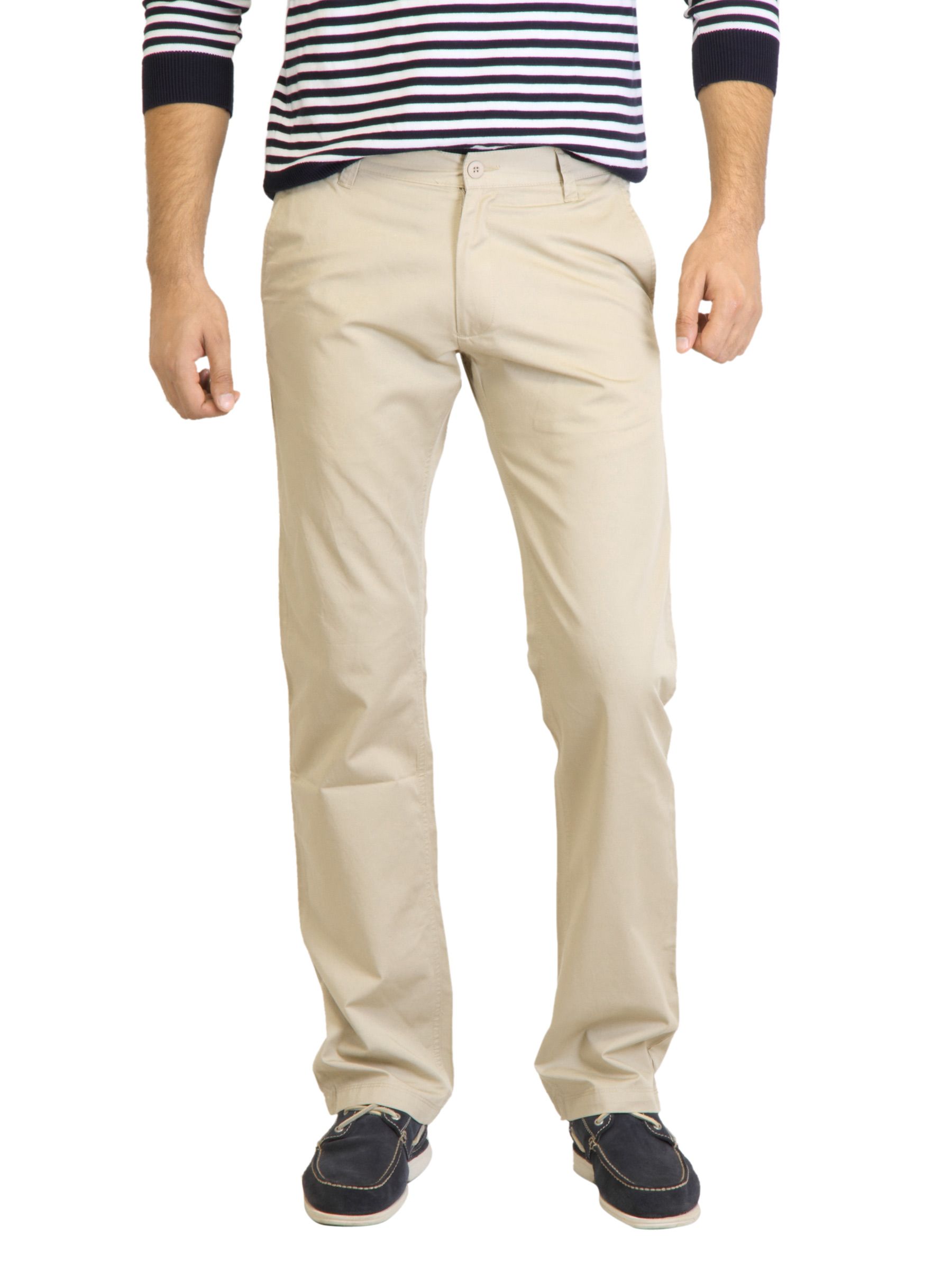 Highlander Men Solid Beige Trouser