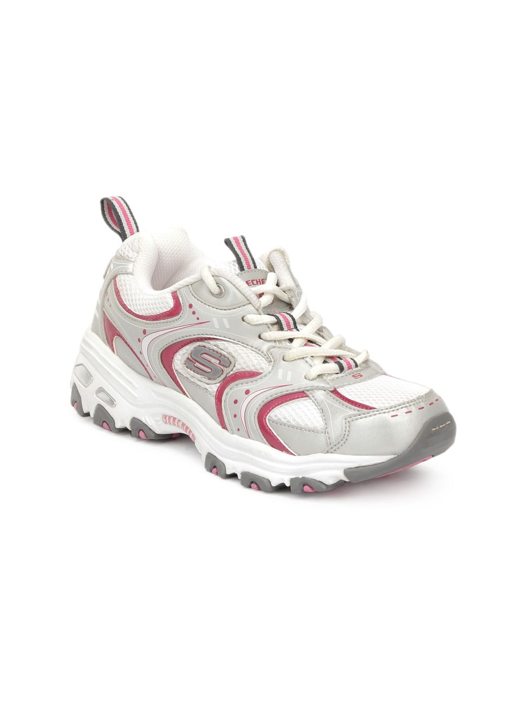 Skechers Women Silver & Pink Sports Shoes