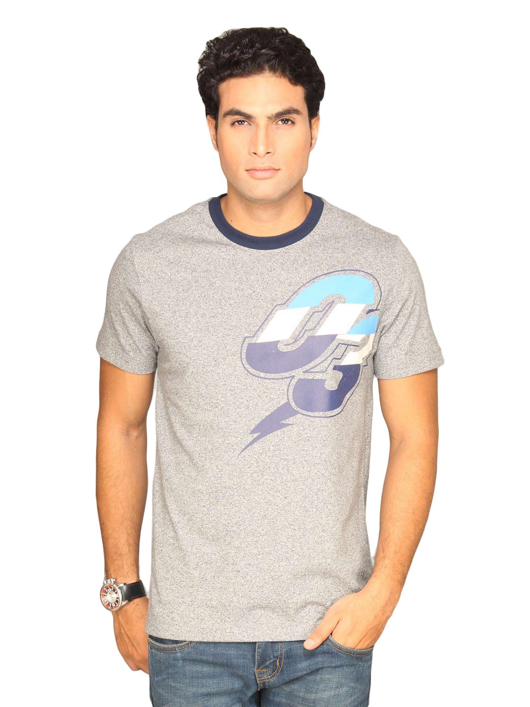 ADIDAS Men's Prt Grey T-shirt