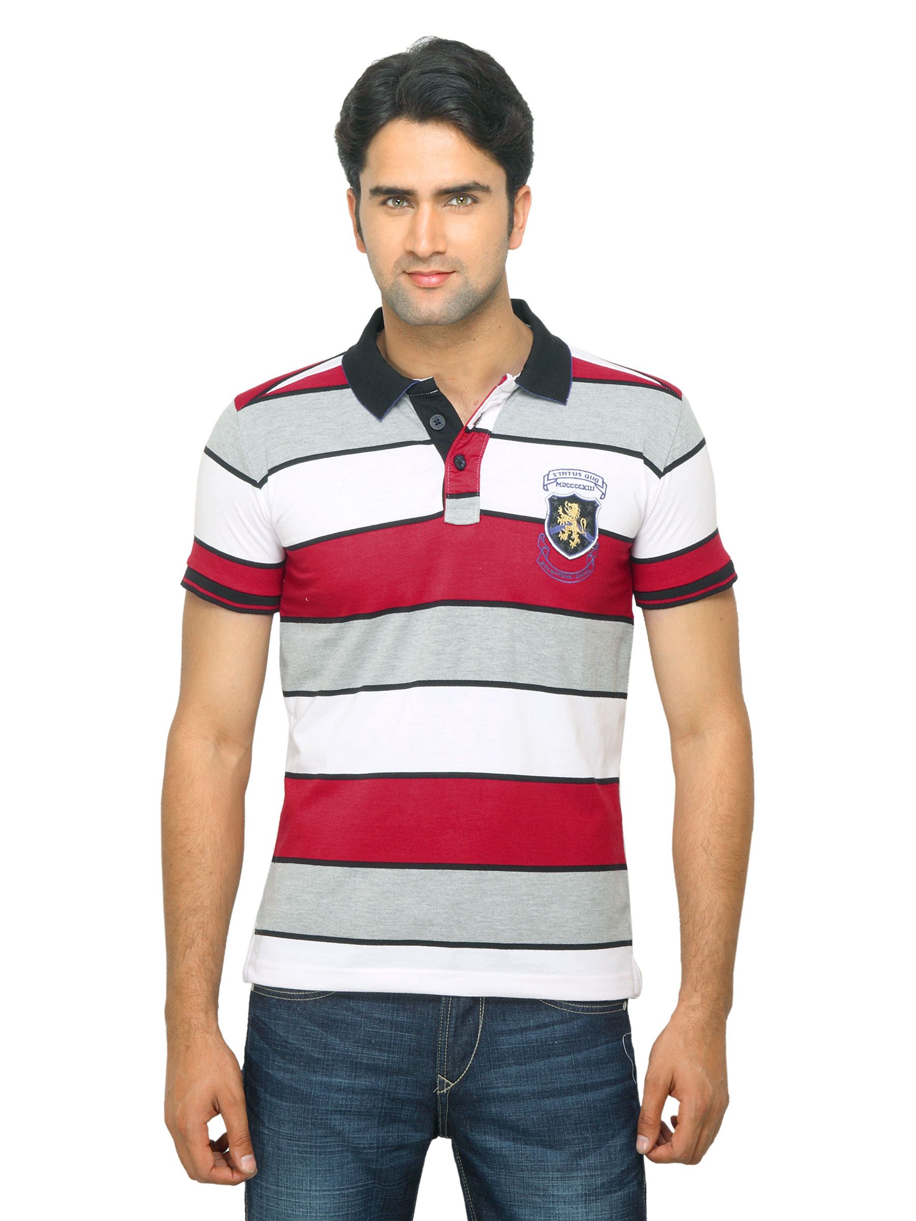 Status Quo Men Multi Coloured Polo T-shirt