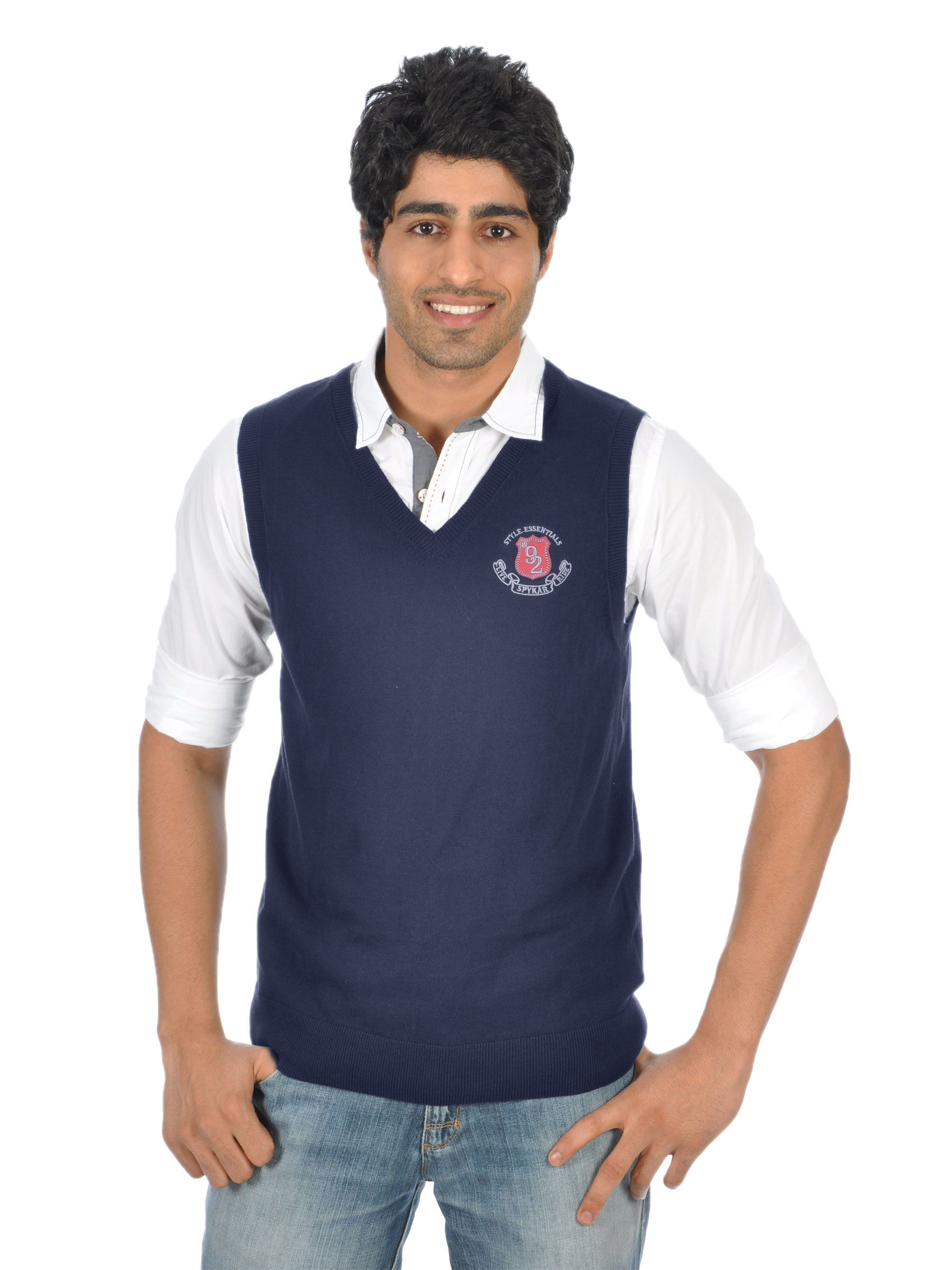 Spykar Men Rts Style Live Ride Navy Blue Sweaters