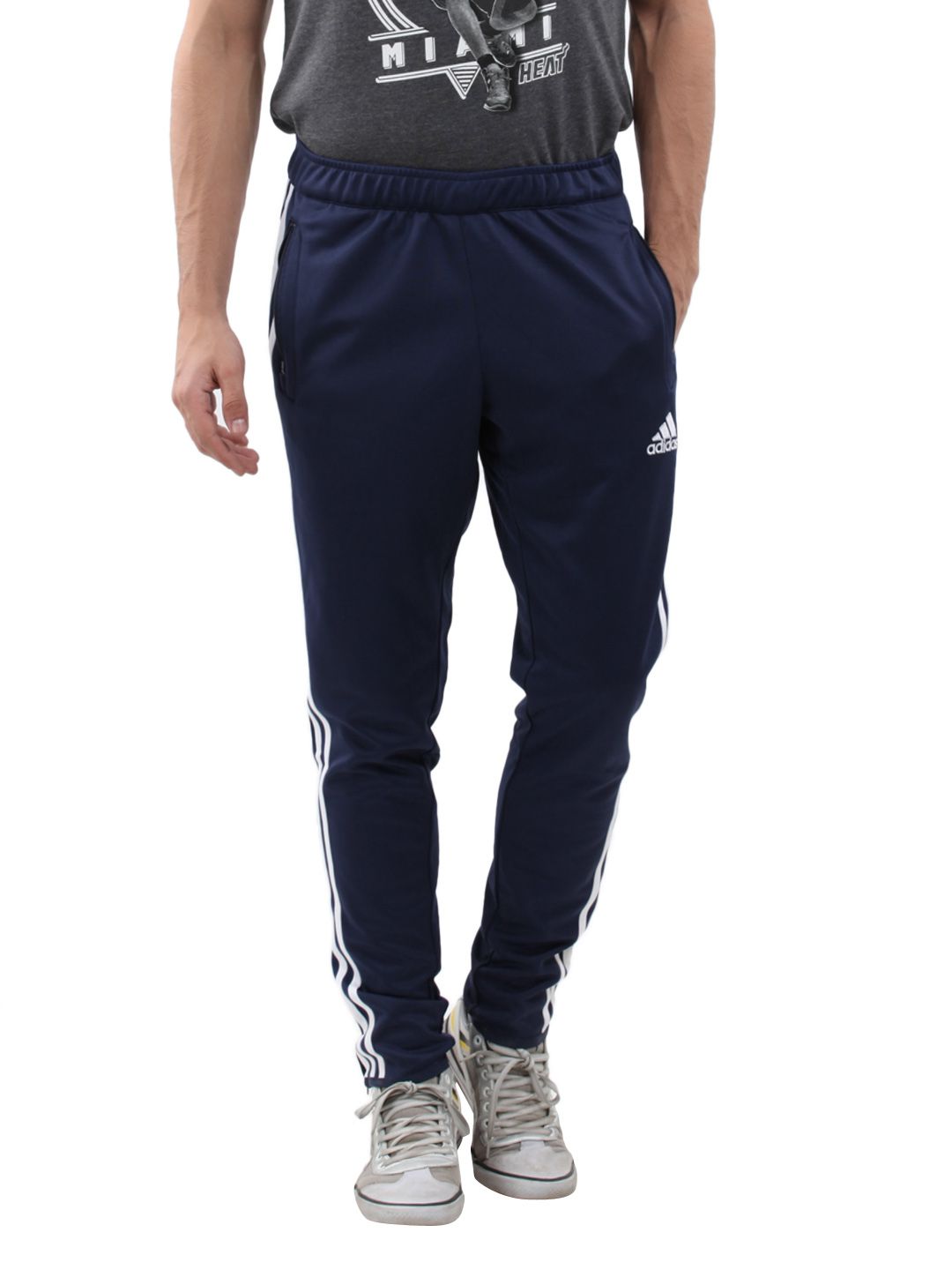 Buy Adidas Men Navy Blue Football Track Pants - Track Pants for Men ...