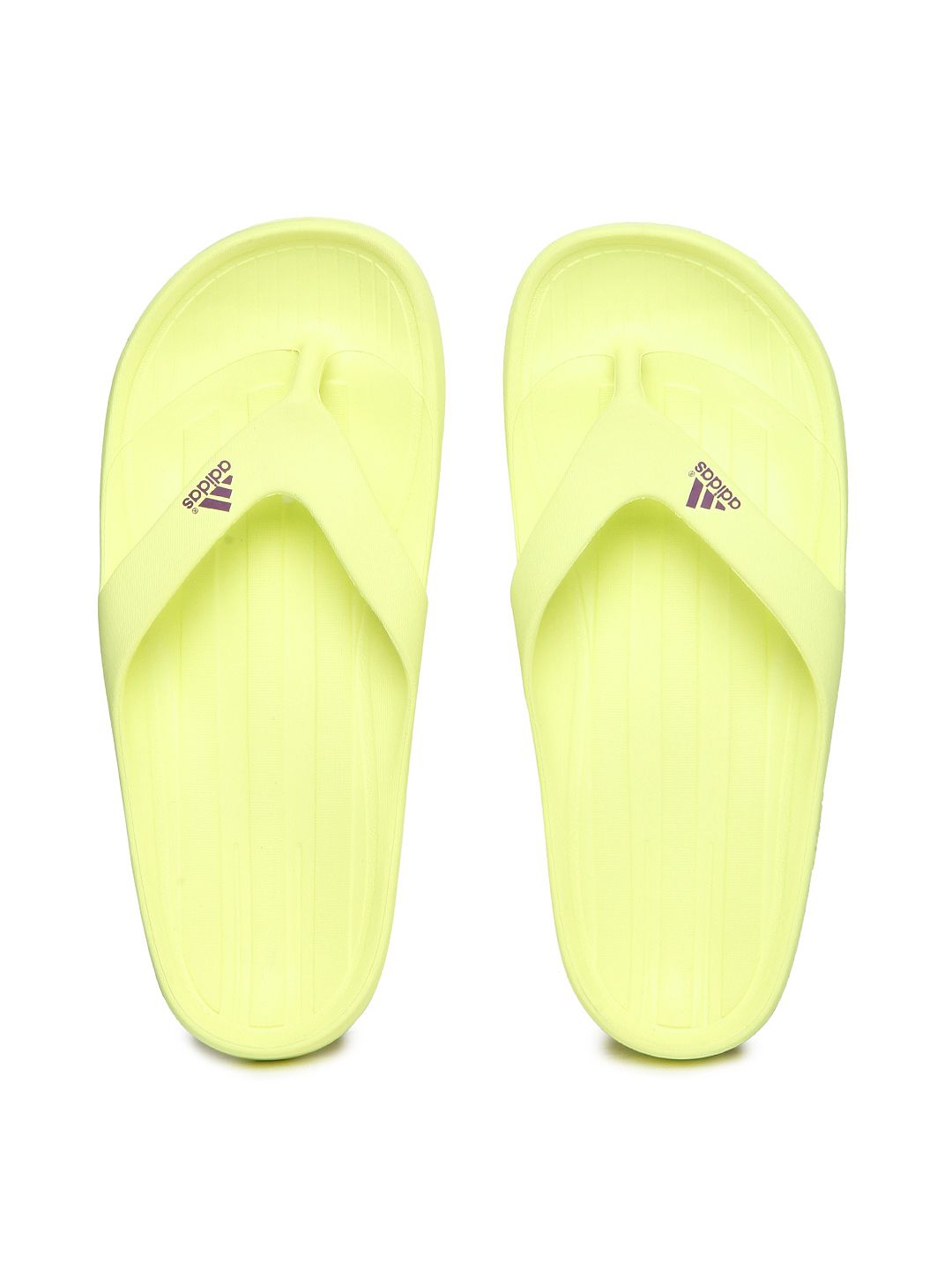 Buy Adidas Unisex Fluorescent Green Duramo Flip Flops - 631 - Footwear ...