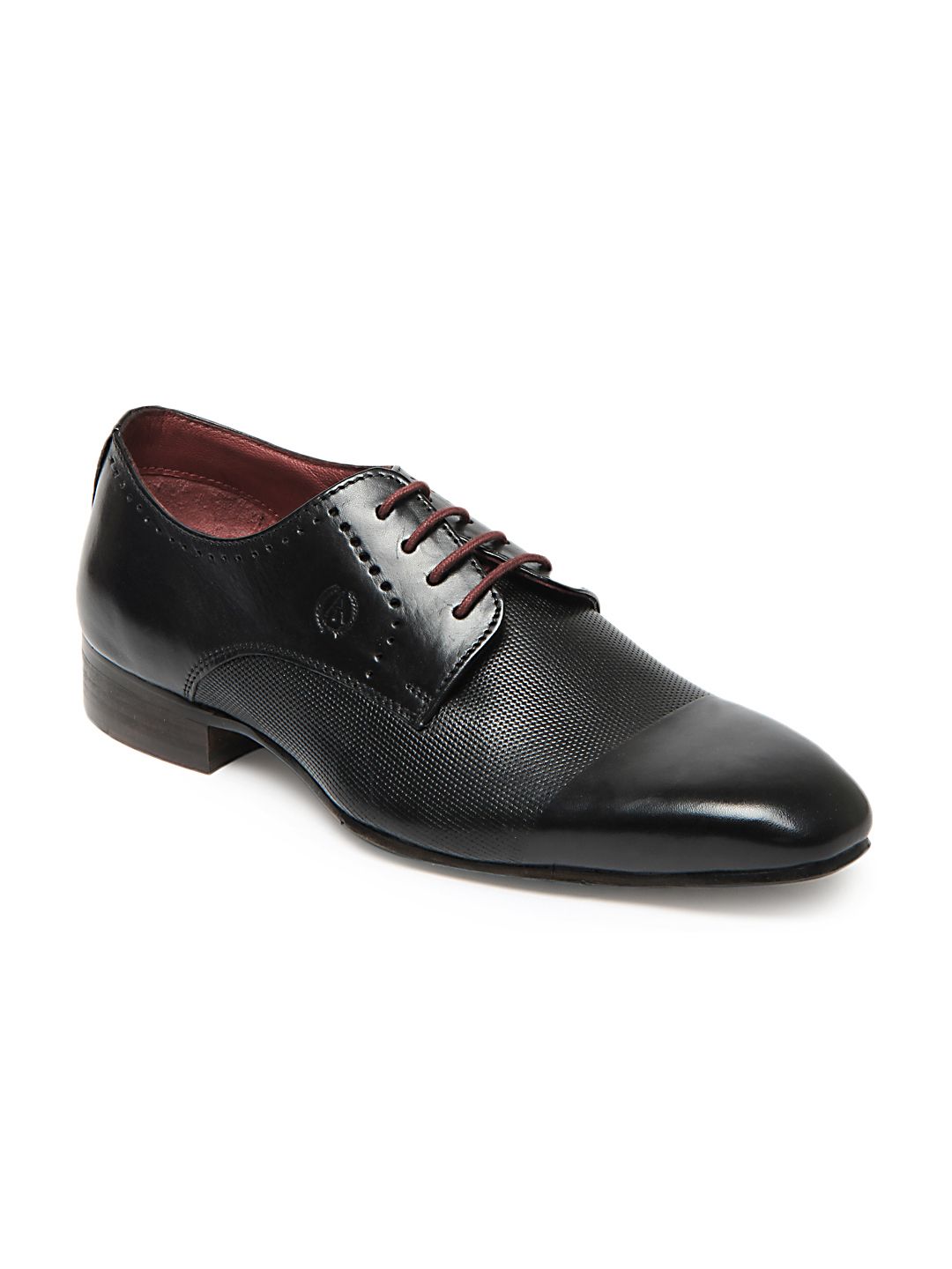 Buy Alberto Torresi Men Black Leather Semi Formal Shoes - 633 ...