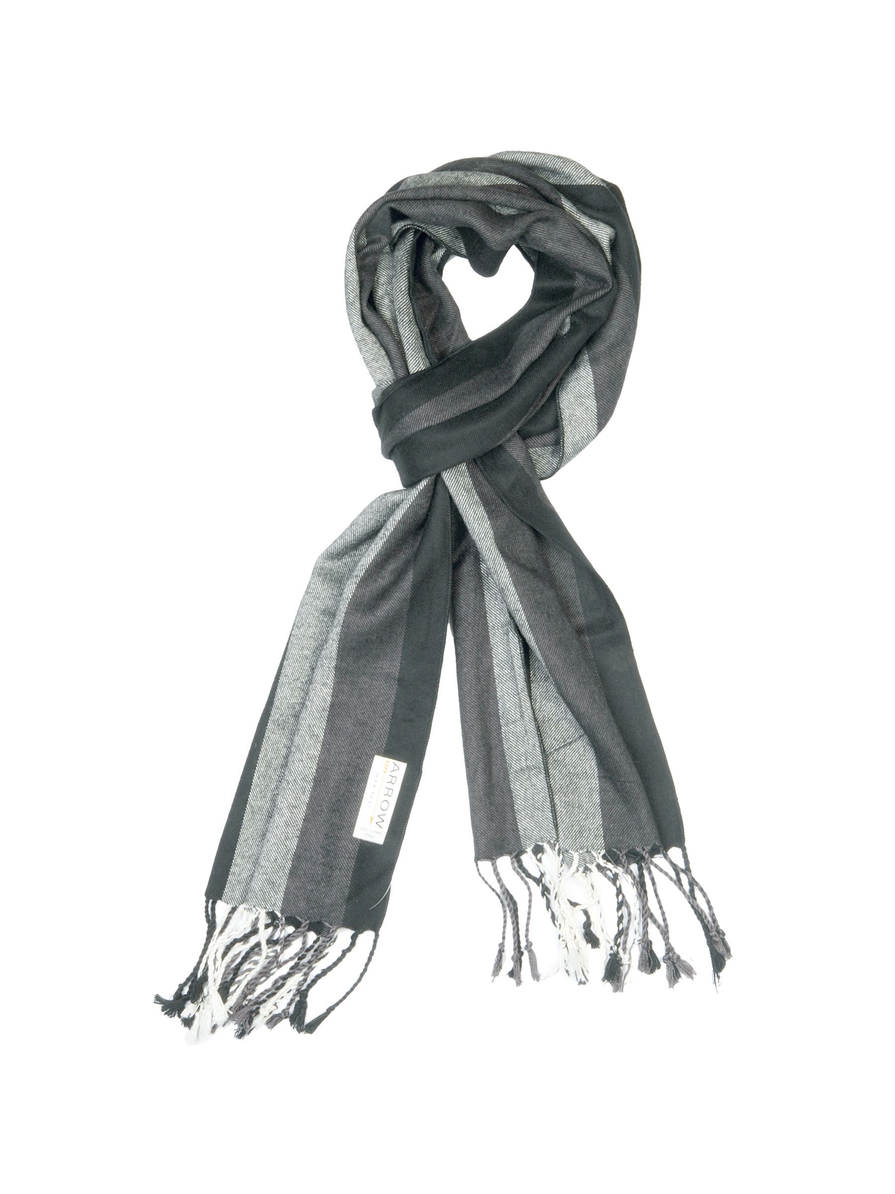 Arrow Men Black Striped Scarf