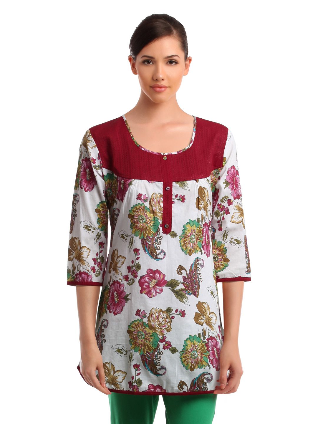 Ayaany Women Printed Red Tunic