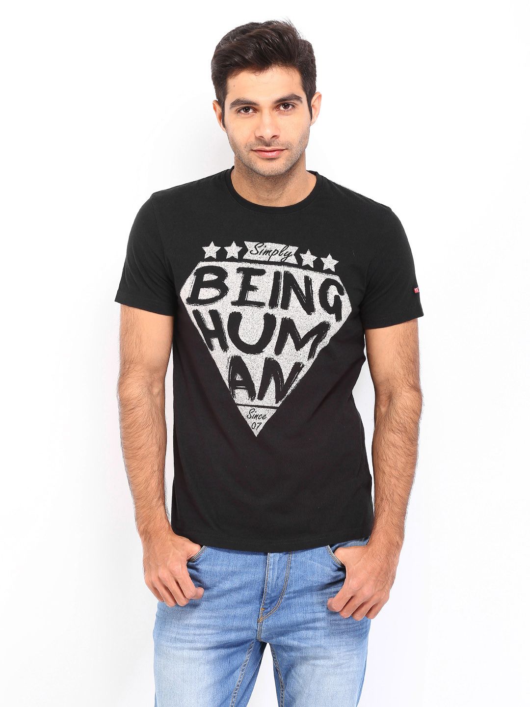 Buy Being Human Clothing Men Black Printed T Shirt - 2 - Apparel for ...