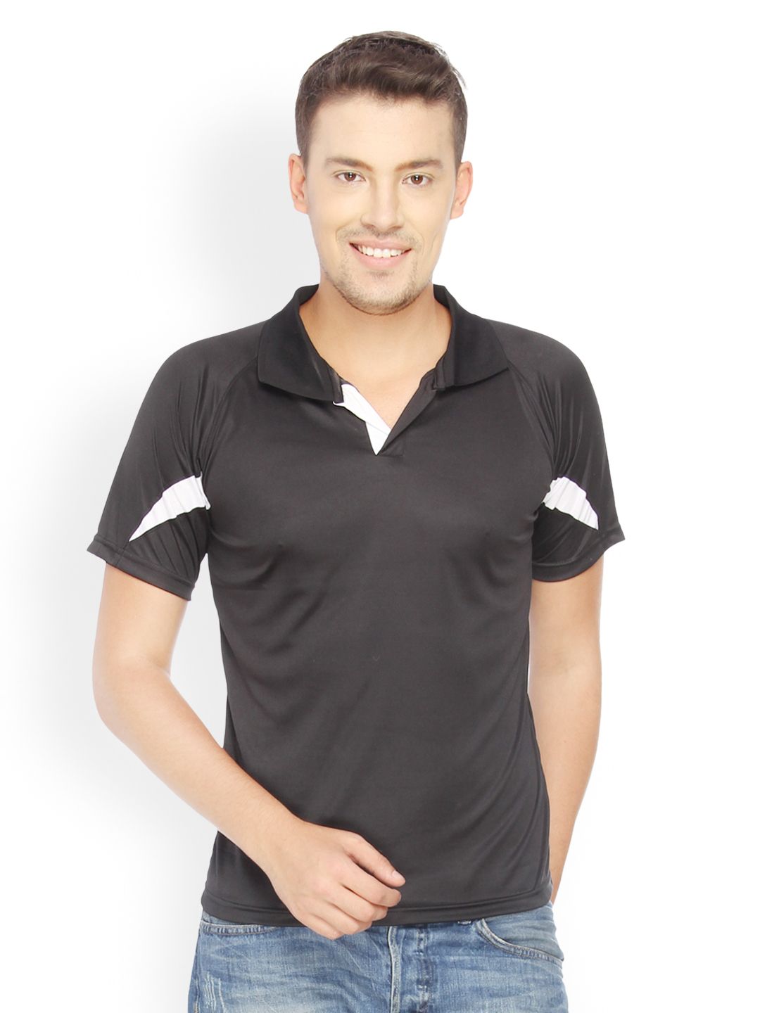 CAHOOT Black Dry-Fit Anti Sweat Polo T-shirt-image-5
