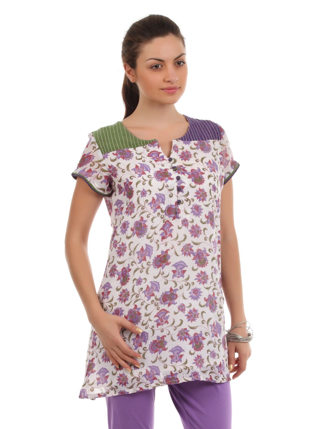 Diva Women Purple & White Kurta