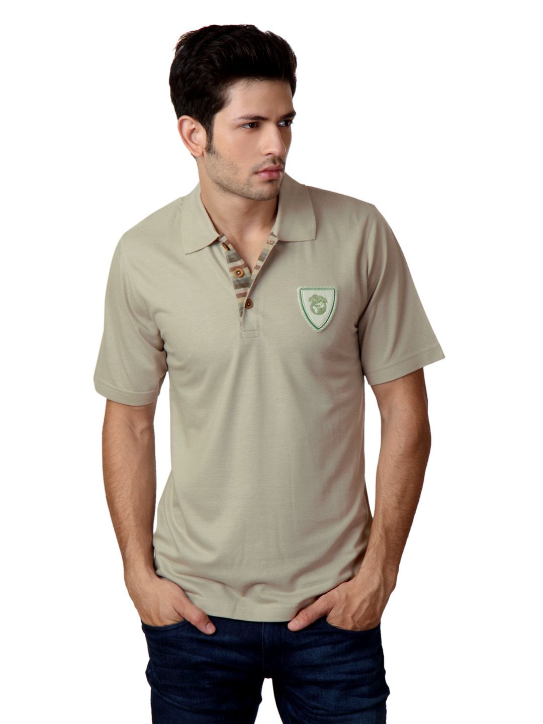 Do u speak green Men Beige T-shirt