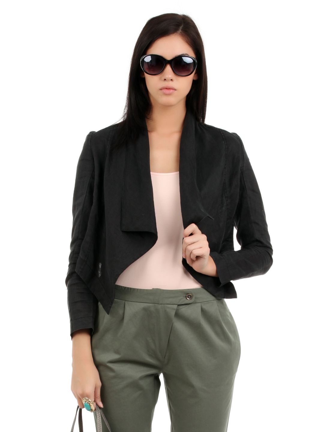 Elle Women Black Jacket