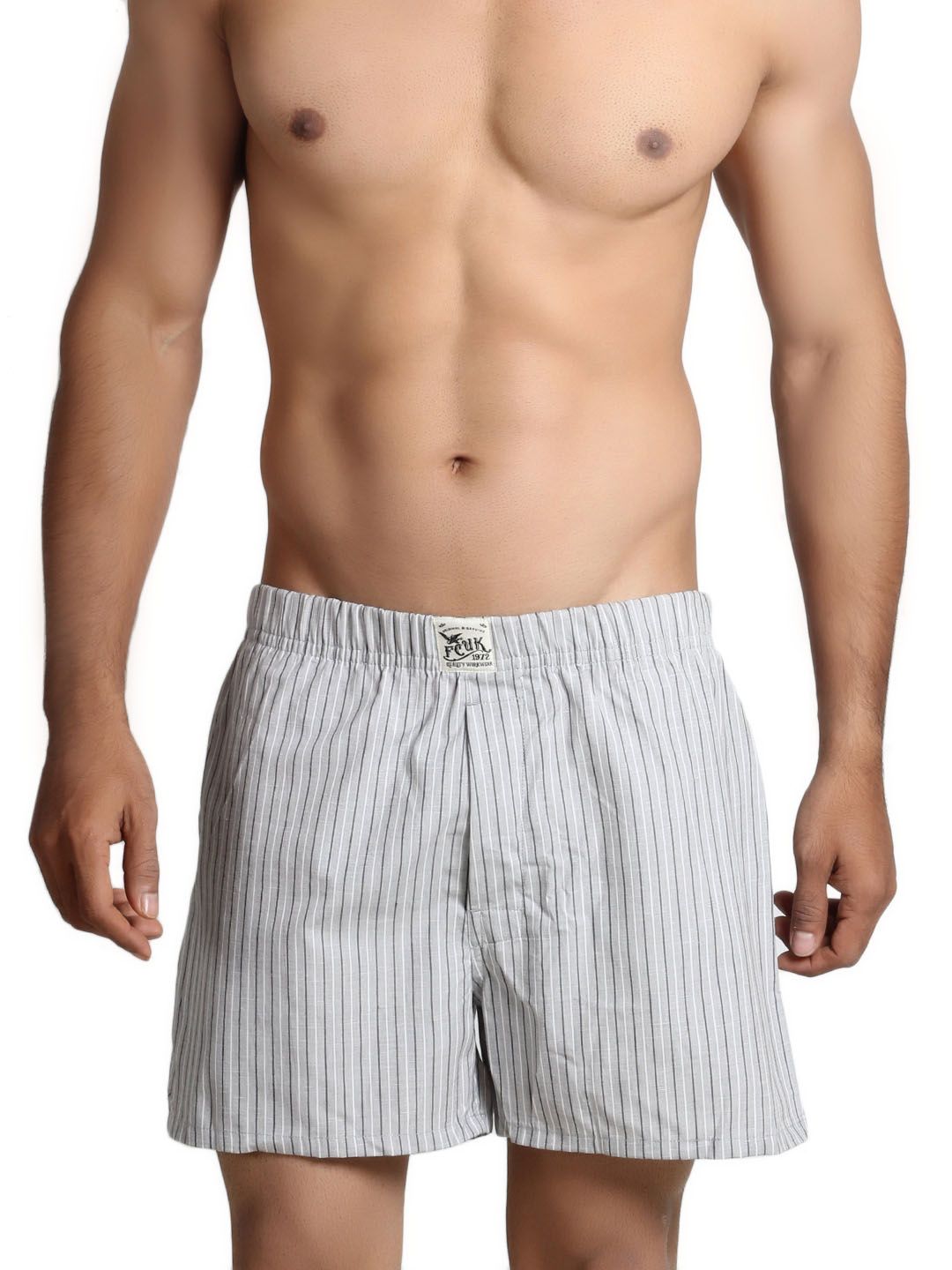 Buy FCUK Underwear Grey Striped Boxers - 425 - Apparel for Men - 47277