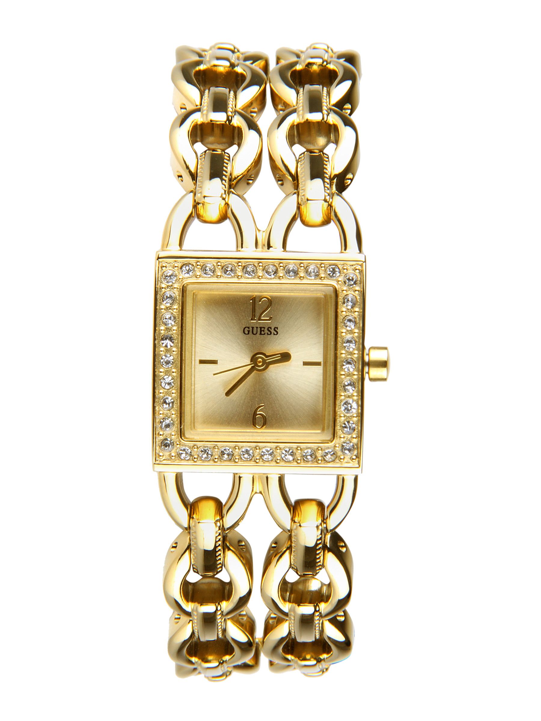 Guess Women Trapeze Gold Watch