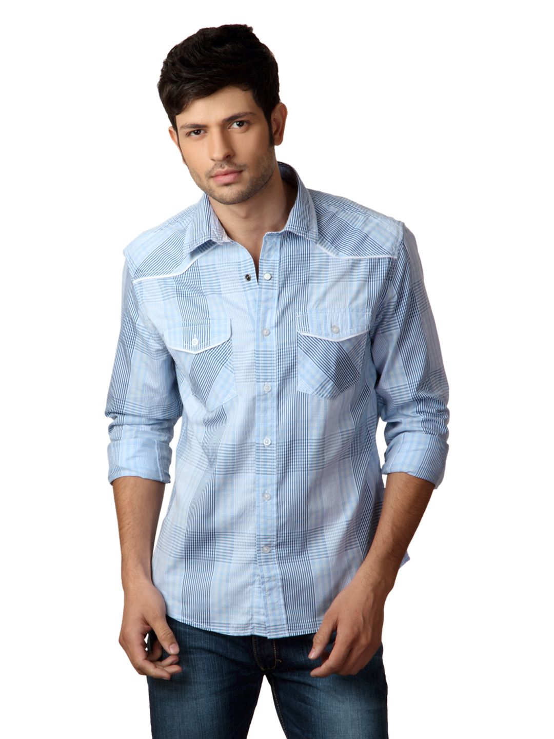 John Players Men Blue Shirt