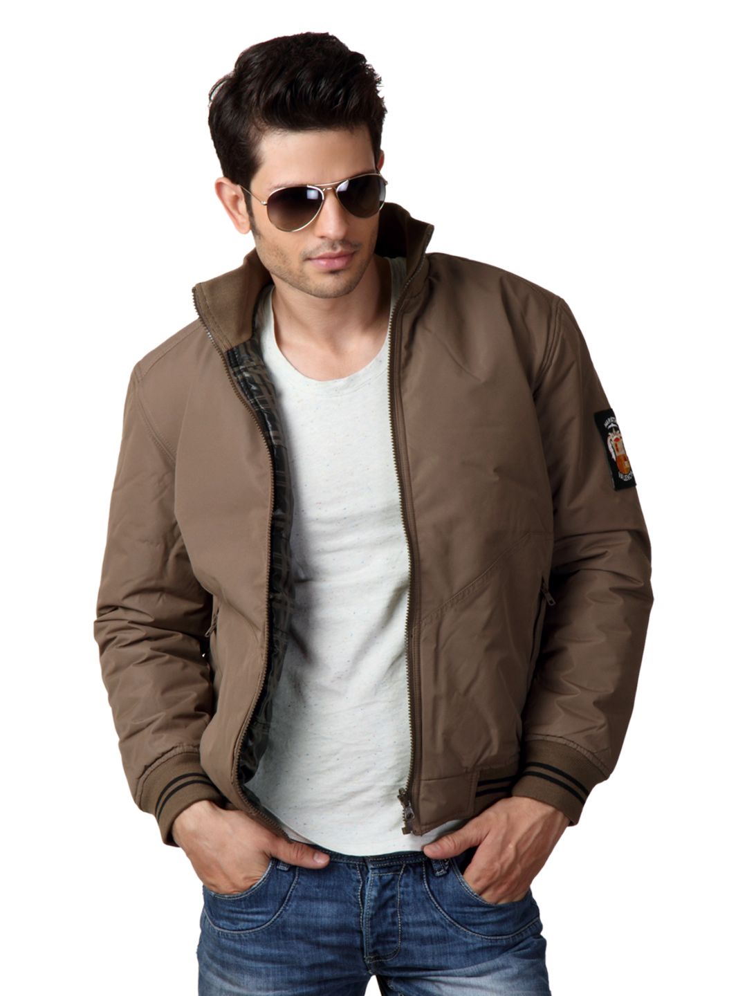 Just Natural Men Brown Reversible Jacket