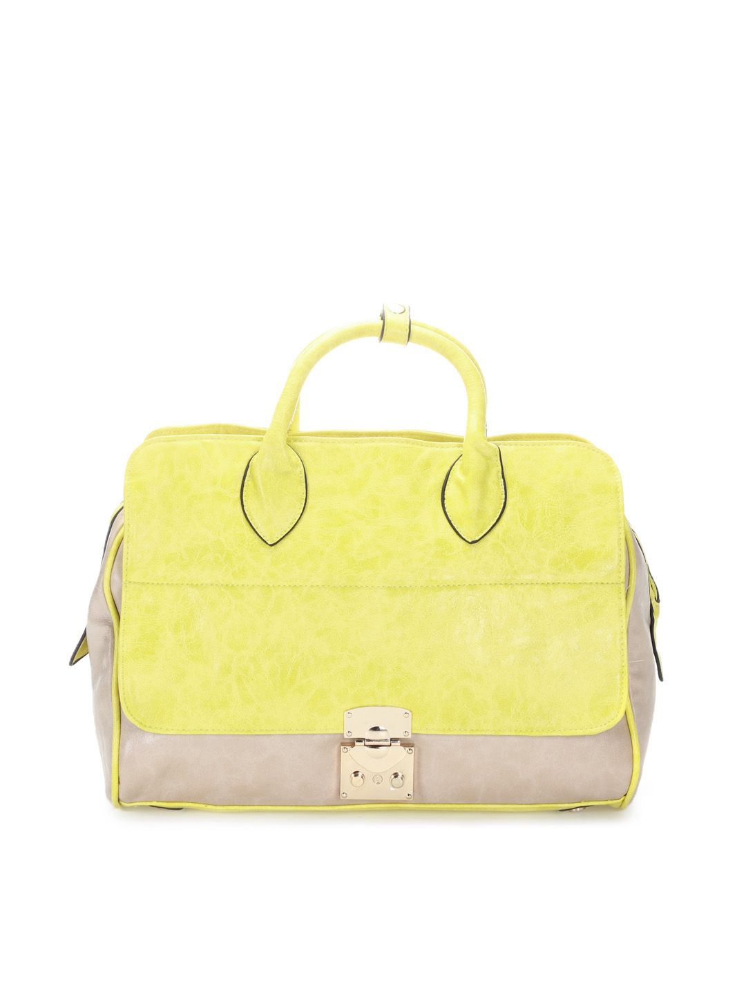 Kiara Women Beige & Yellow Handbags