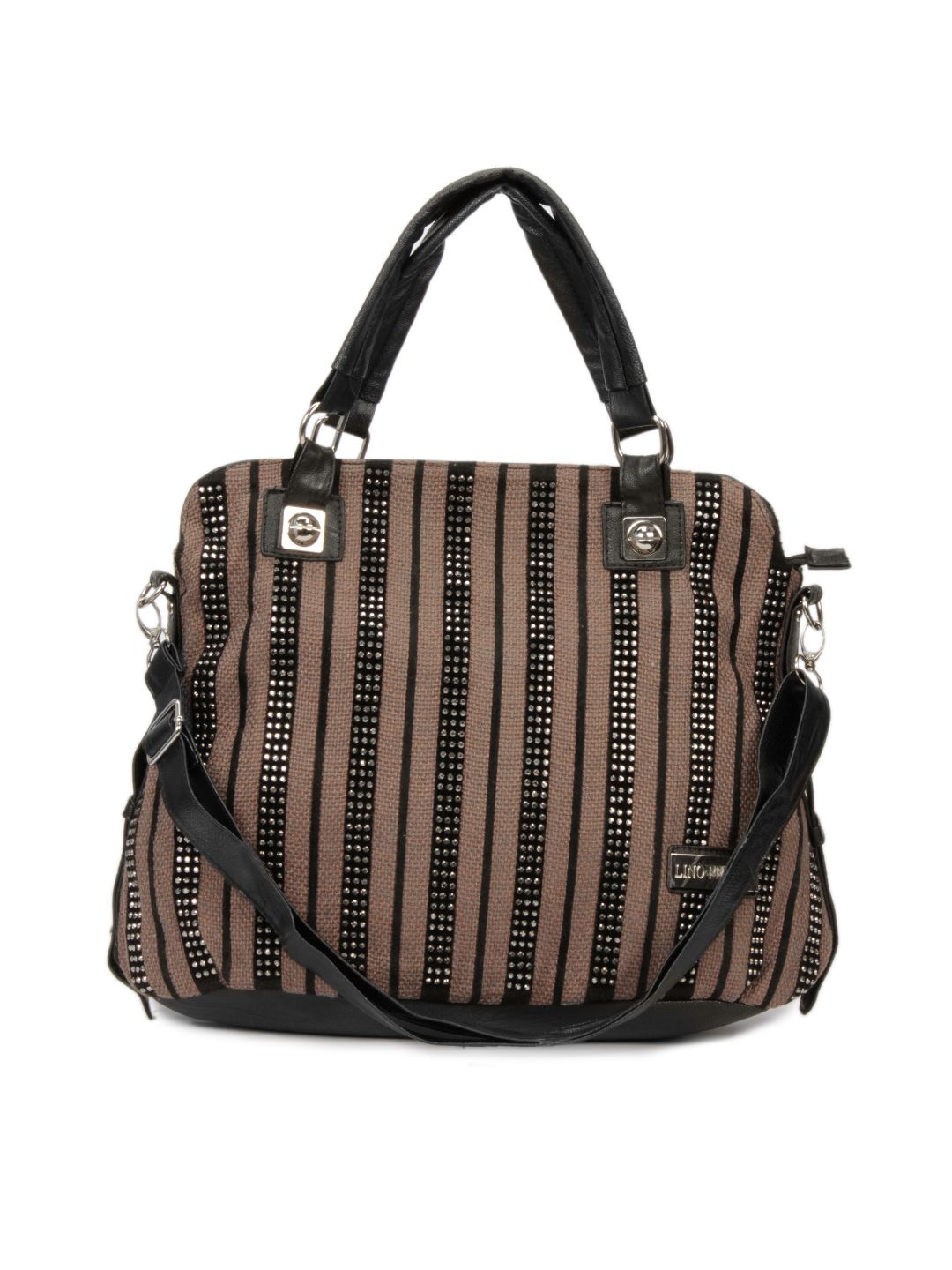 Lino Perros Women Sequins Brown Handbag