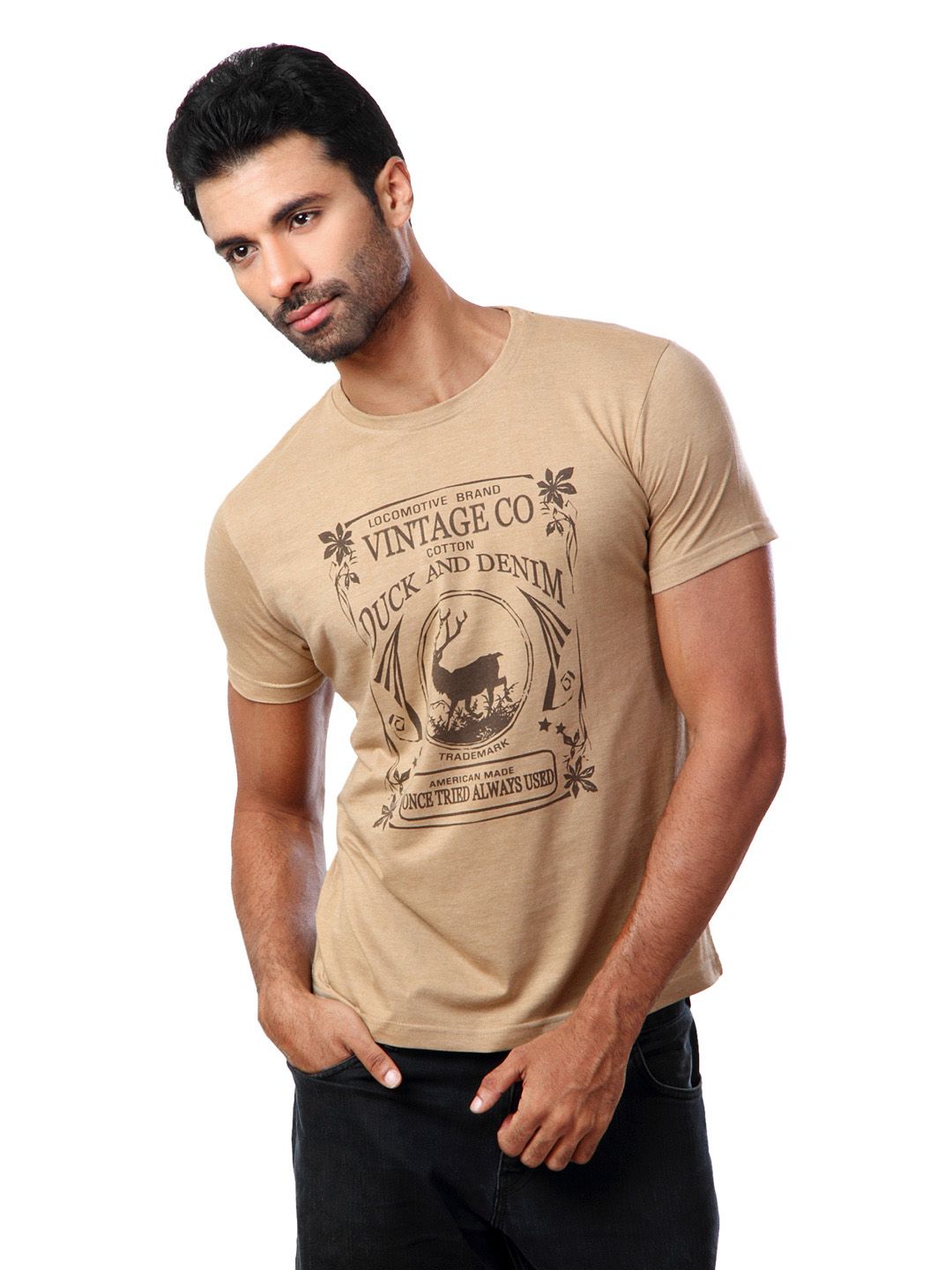 Locomotive Men Beige T-shirt