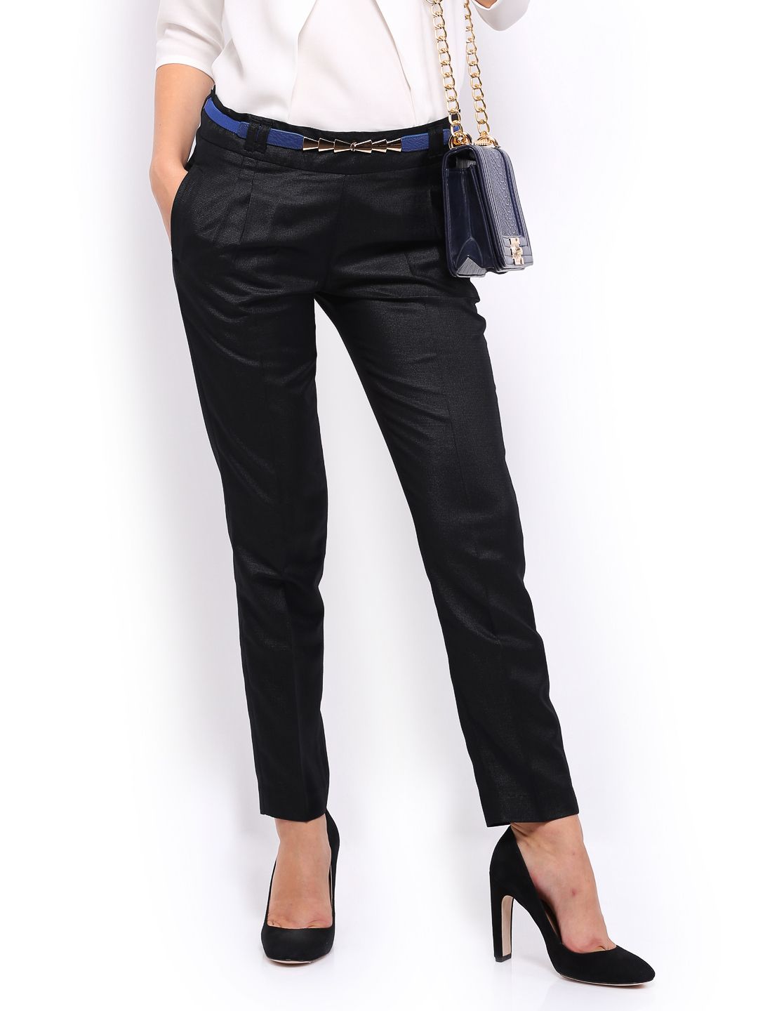 Buy Mast & Harbour Women Black Formal Trousers - 367 - Apparel for ...