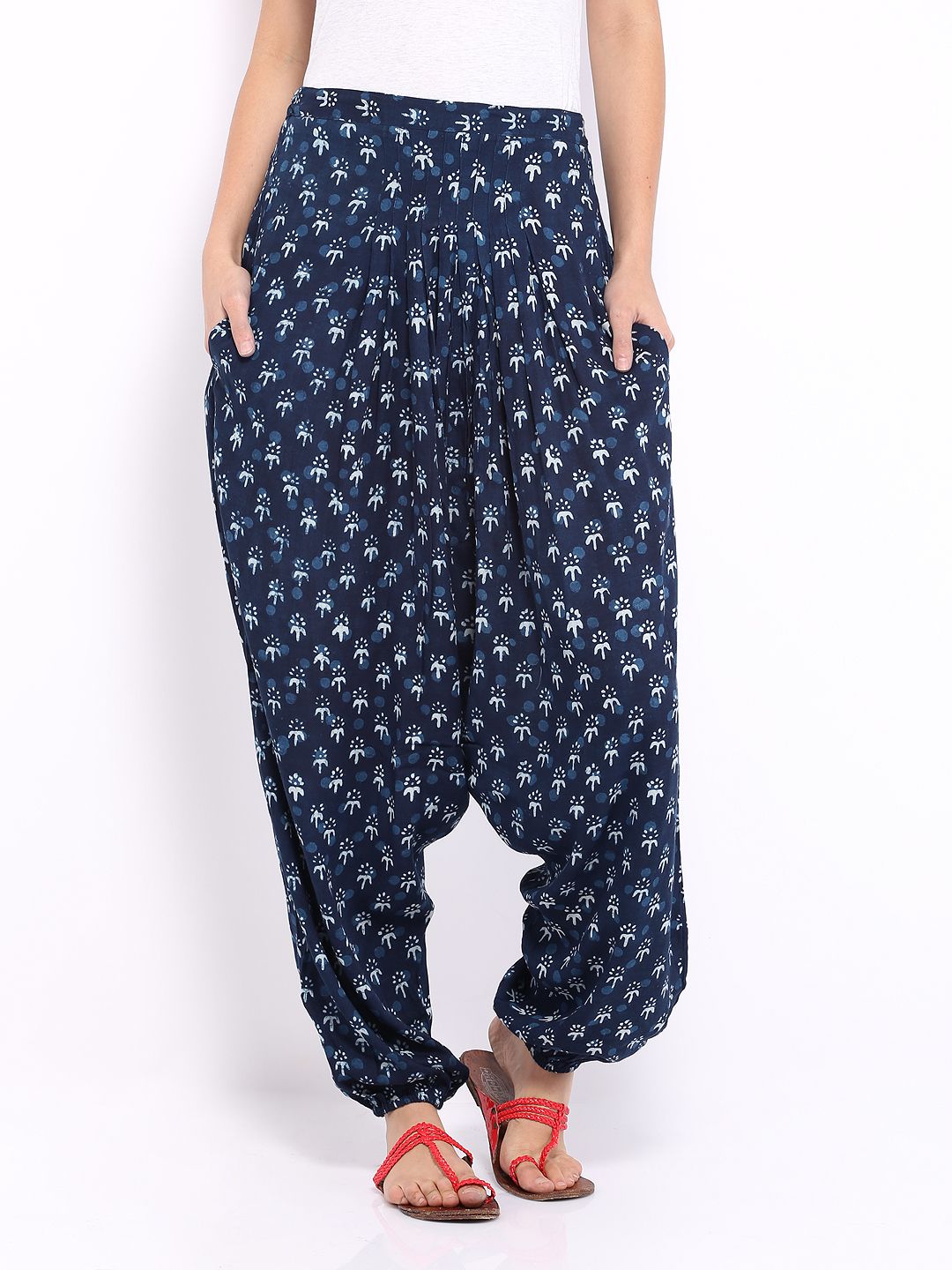Buy Mirage Women Dark Blue Printed Harem Pants - 424 - Apparel for ...
