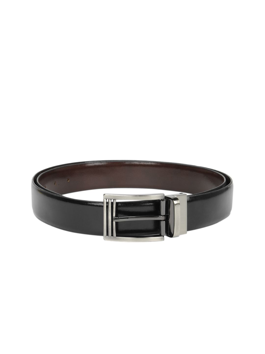 New Hide Men Black & Brown Reversible Leather Belt