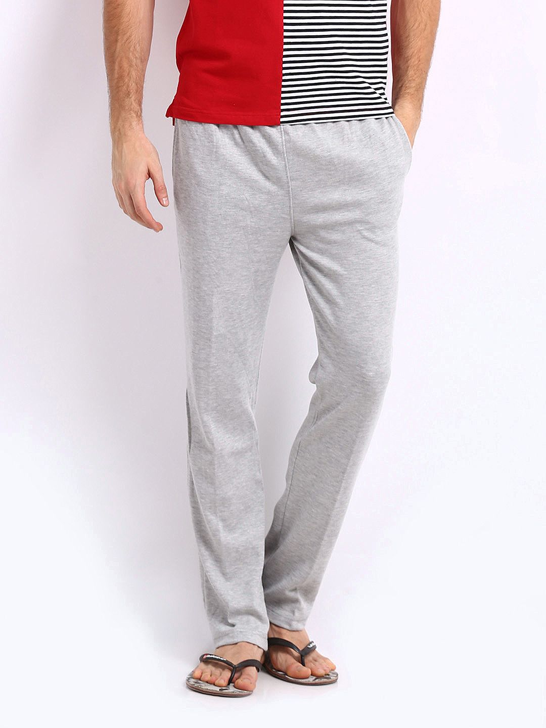 Proline Men Grey Melange Track Pants