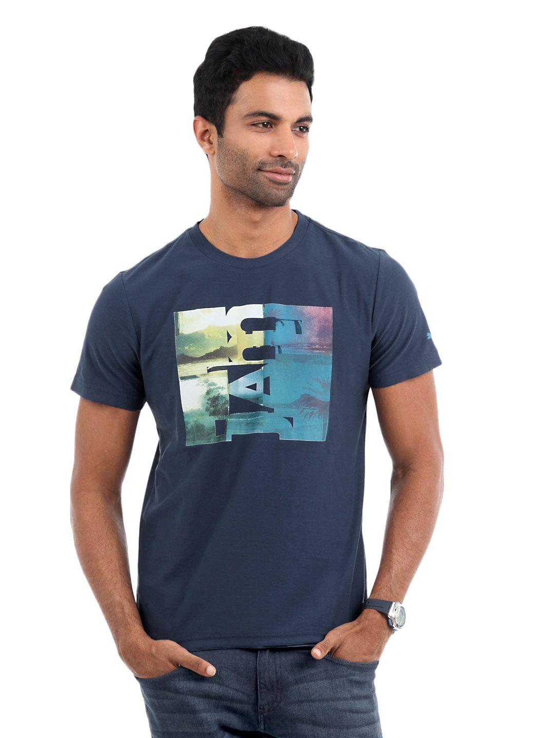 Puma Men Blue T-shirt