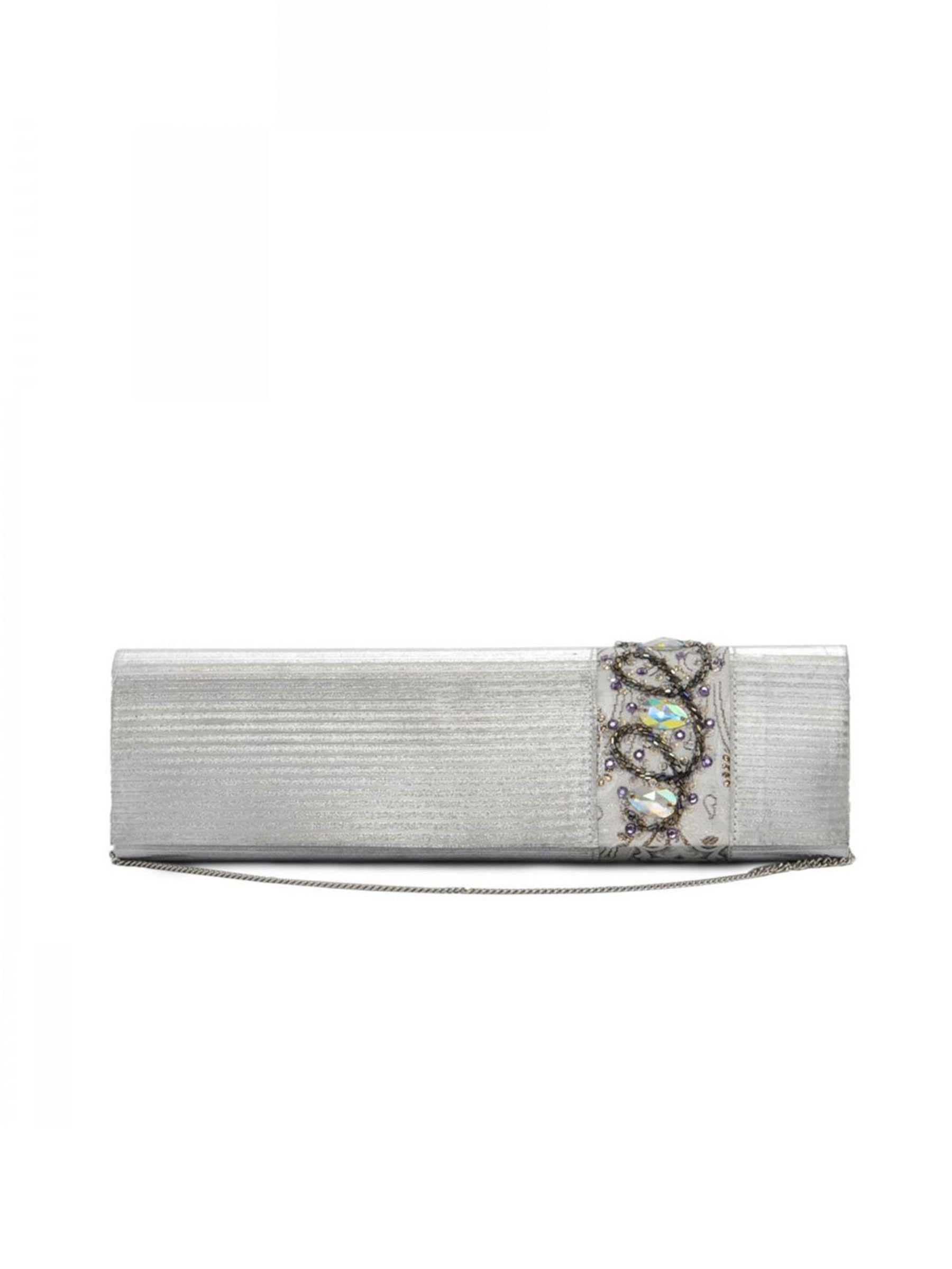 Spice Art Women Shimmer Silver Clutch