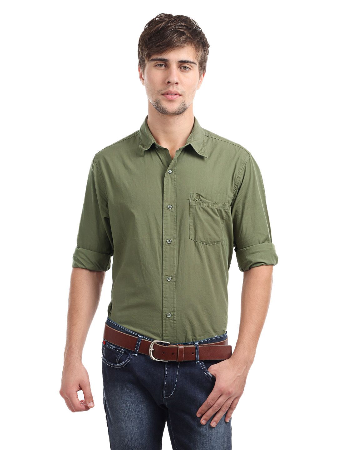 Timberland Men Claremont Popl Olive Shirt