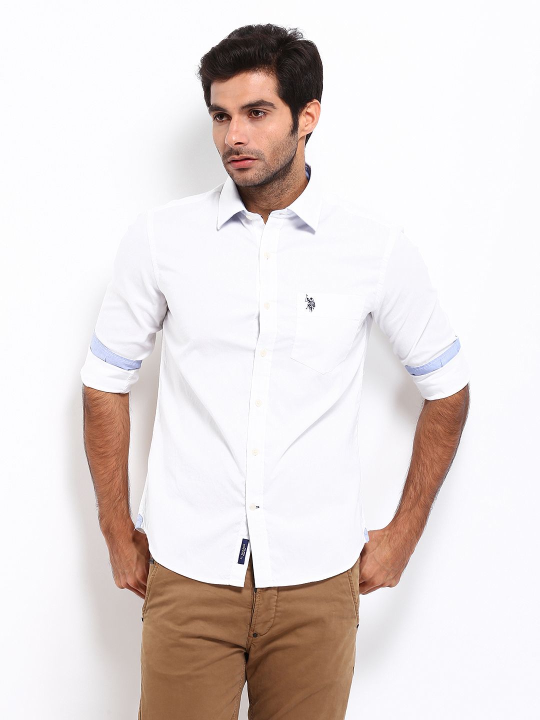 Buy U.S. Polo Assn. Men White Tailored Fit Casual Shirt - 320 - Apparel ...