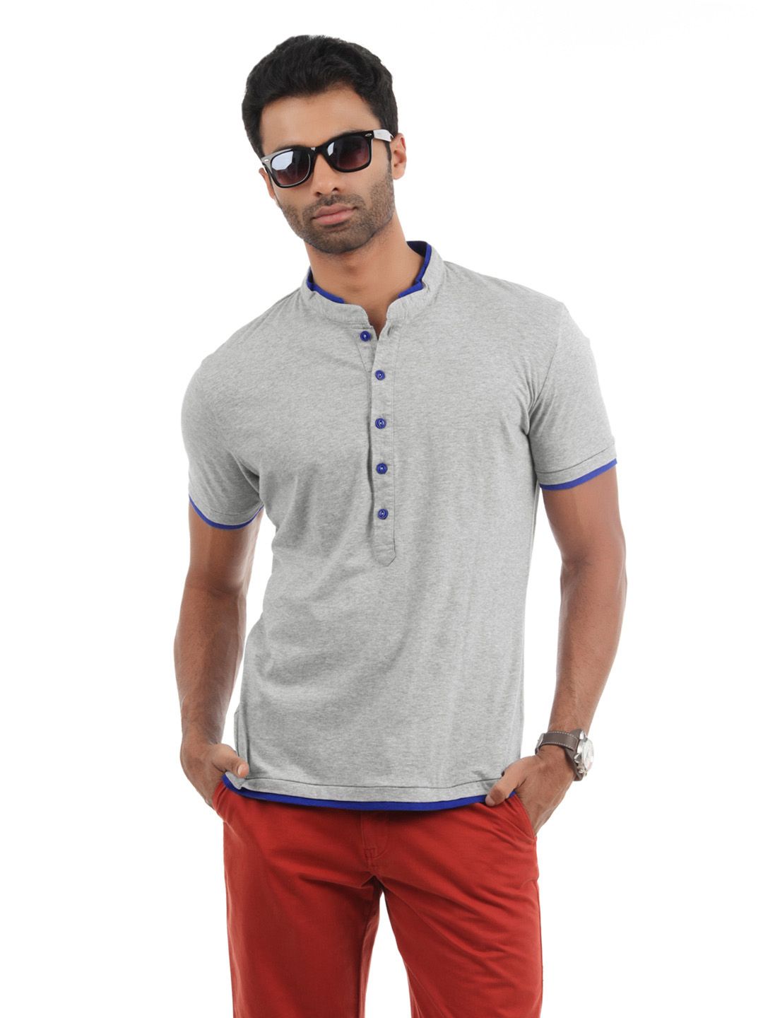 United Colors of Benetton Men Grey Melange T-shirt