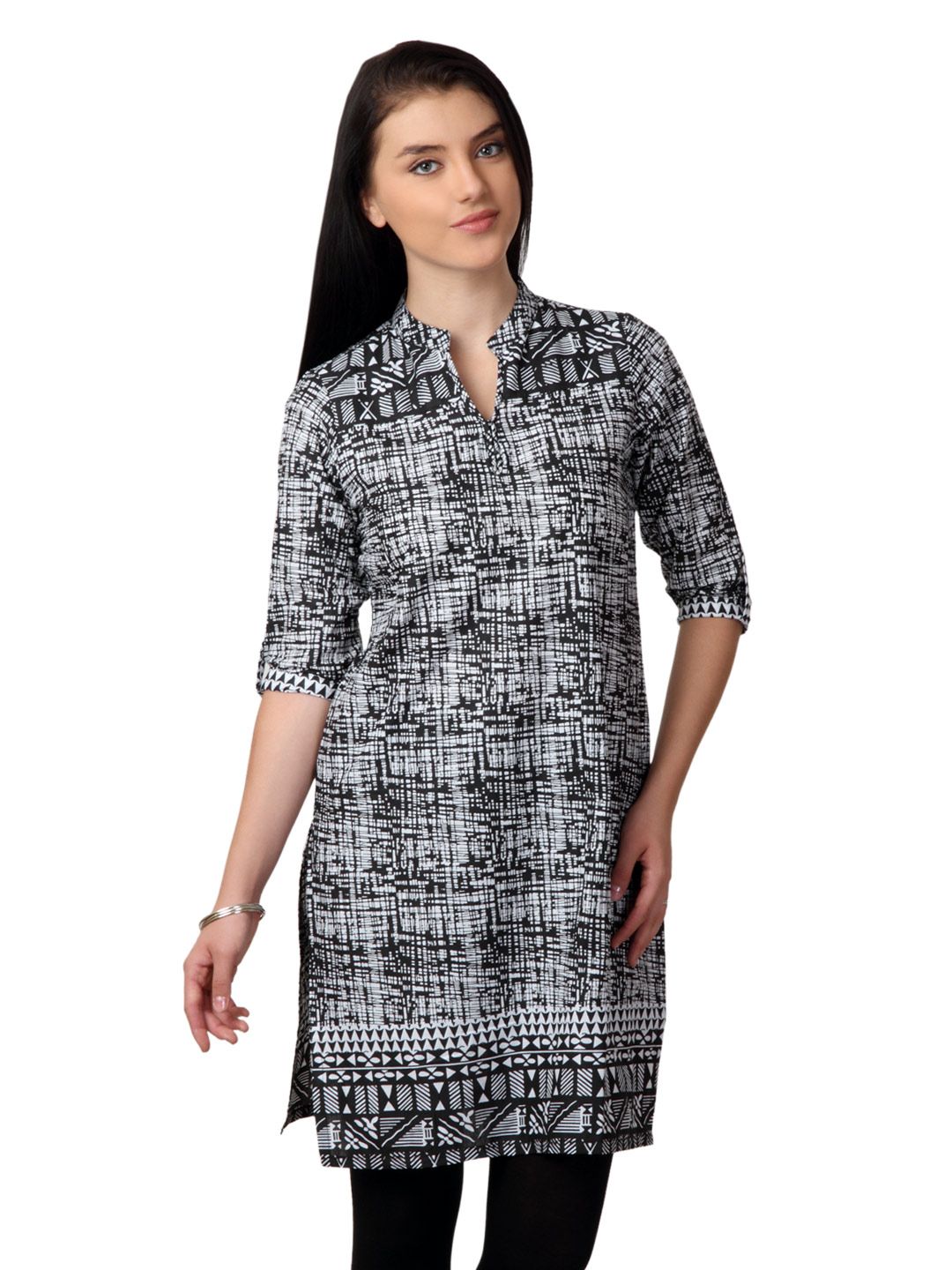 Vishudh Women Black & White Kurta
