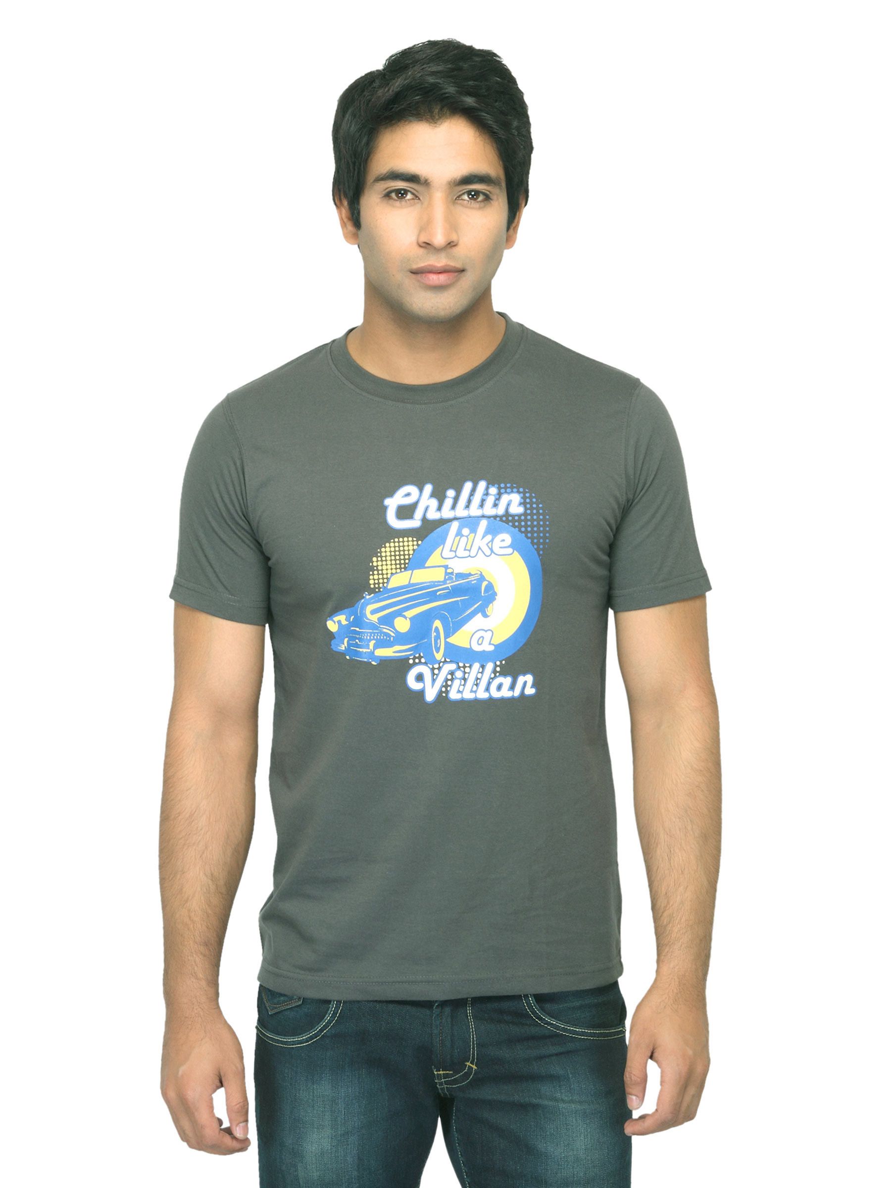 Mark Taylor Men Printed Grey T-shirt