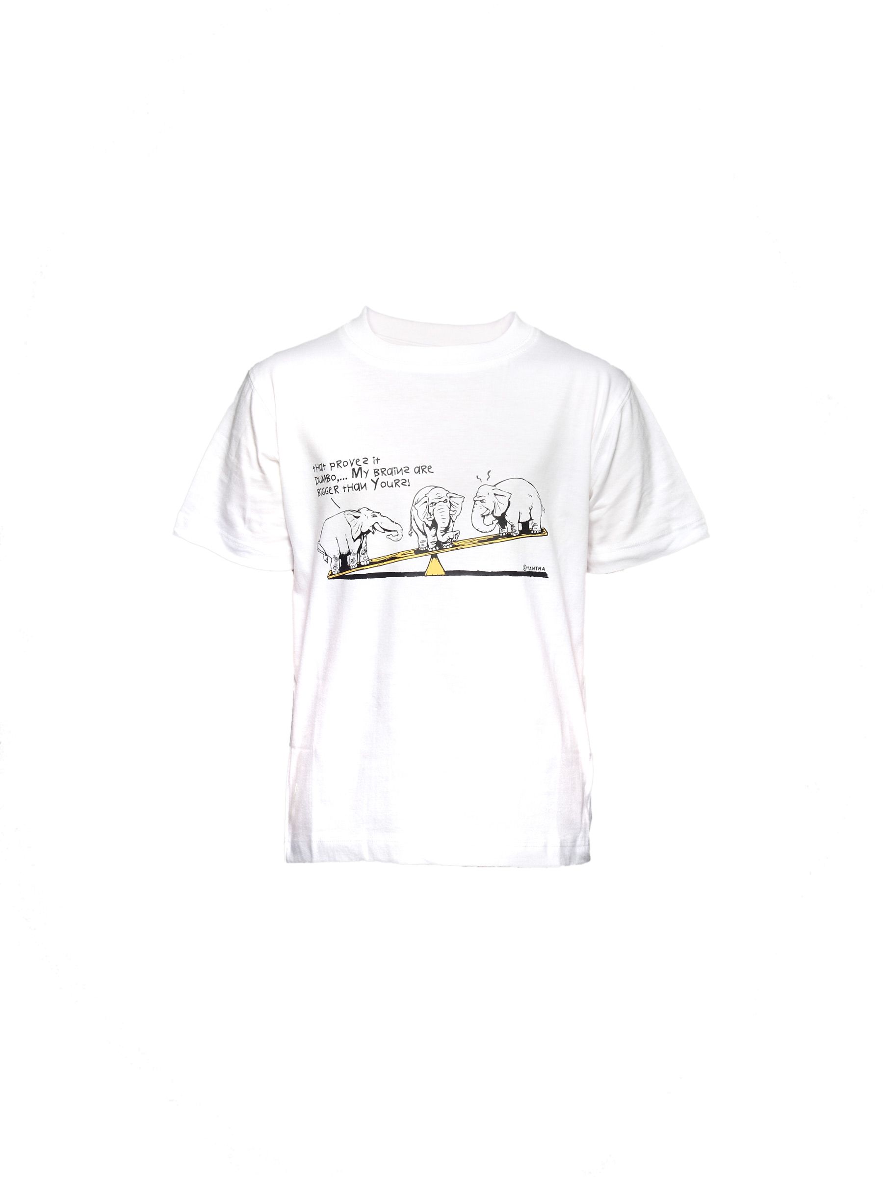 Tantra Kid's Unisex 3 Elephants White Kidswear