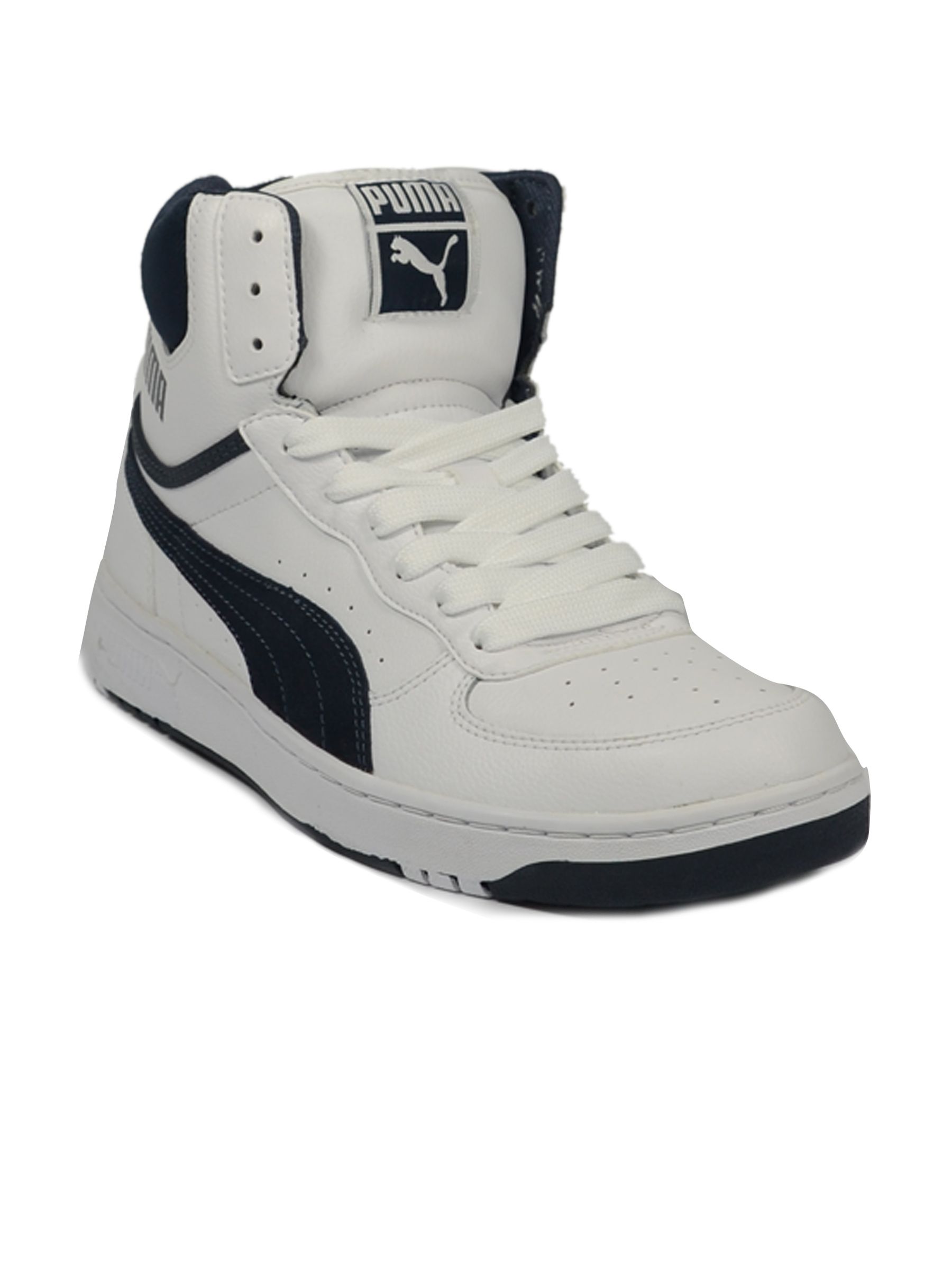 Puma Men's Contest Hi White Navy Shoe