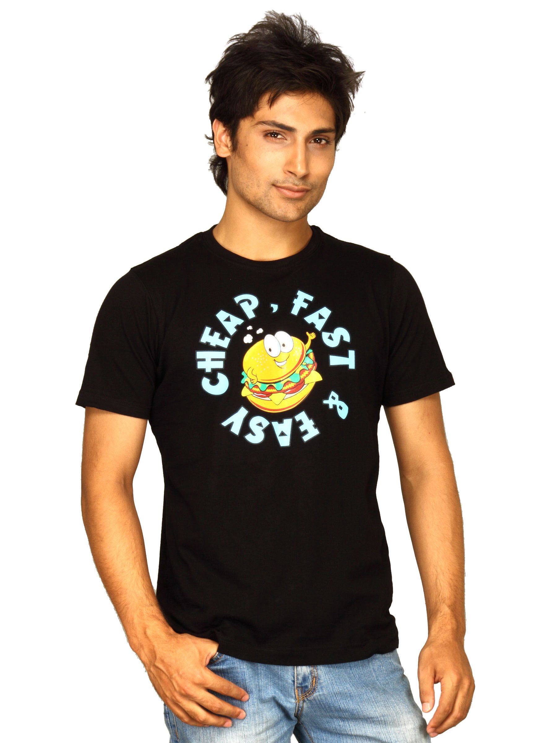 Probase Men's Cheap Fast & Easy Black T-shirt