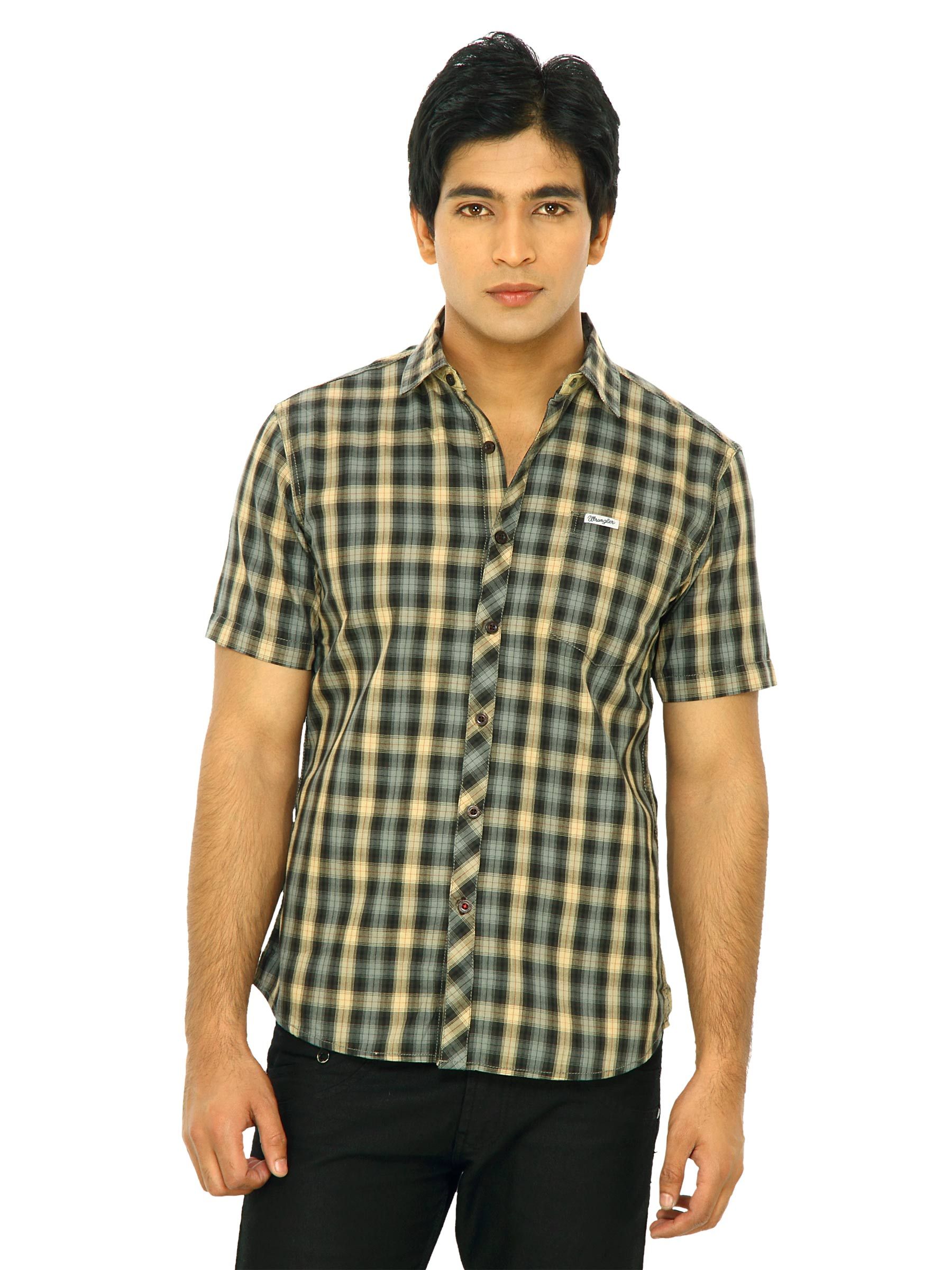 Wrangler Men Wales Slim Hb Brown Shirts