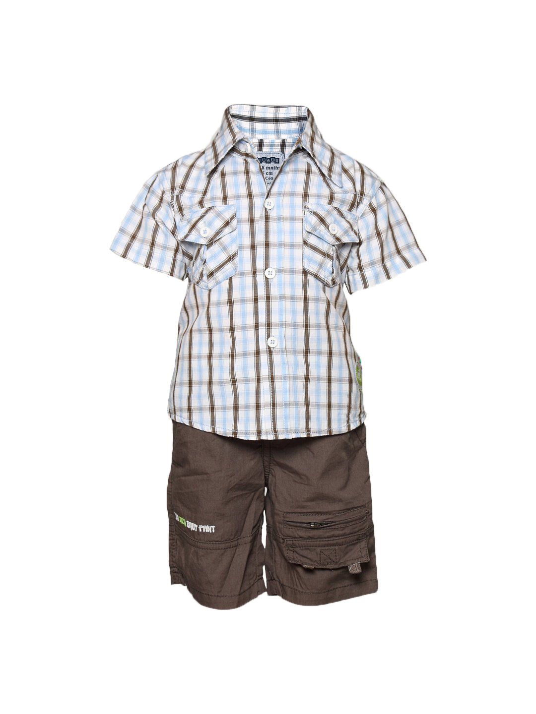 Gini and Jony Boy's Kaleb White Brown Infant Kidswear