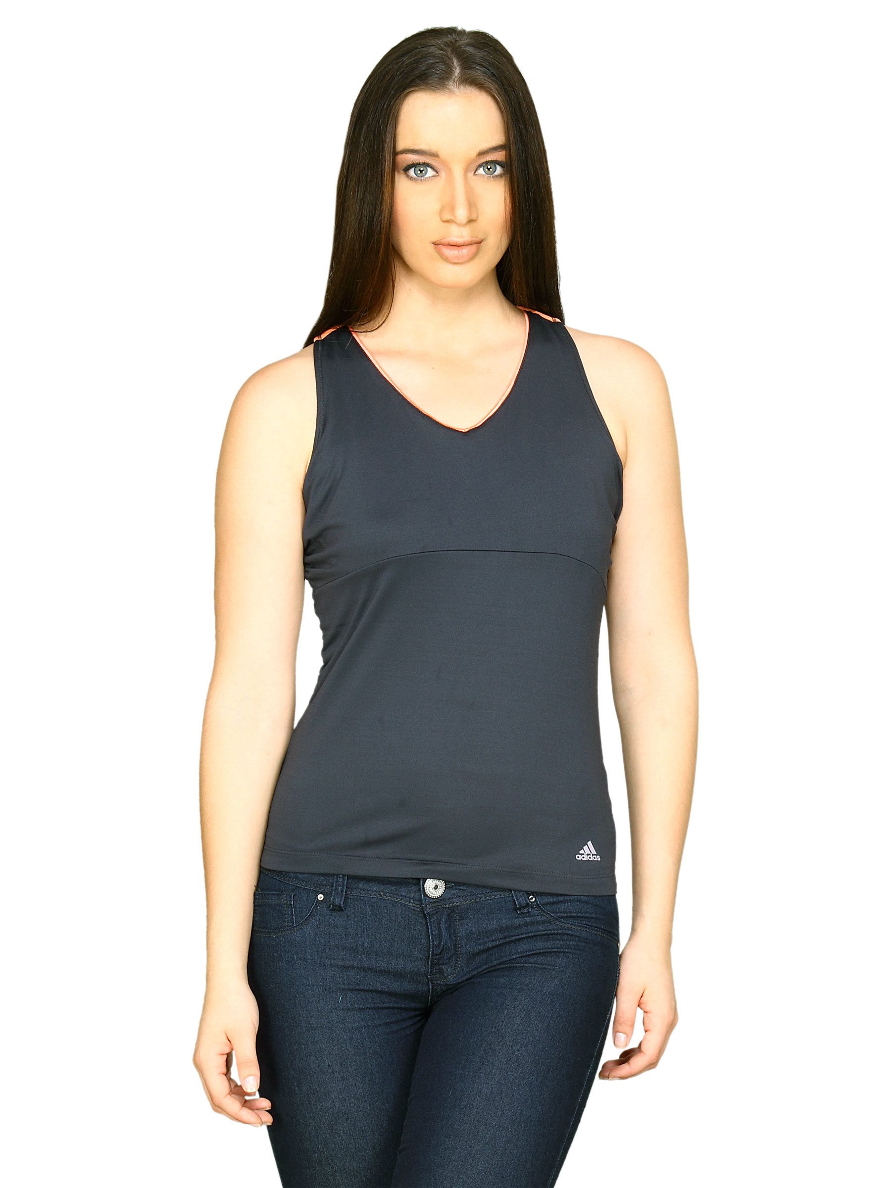 ADIDAS Women Fitted Black T-shirt