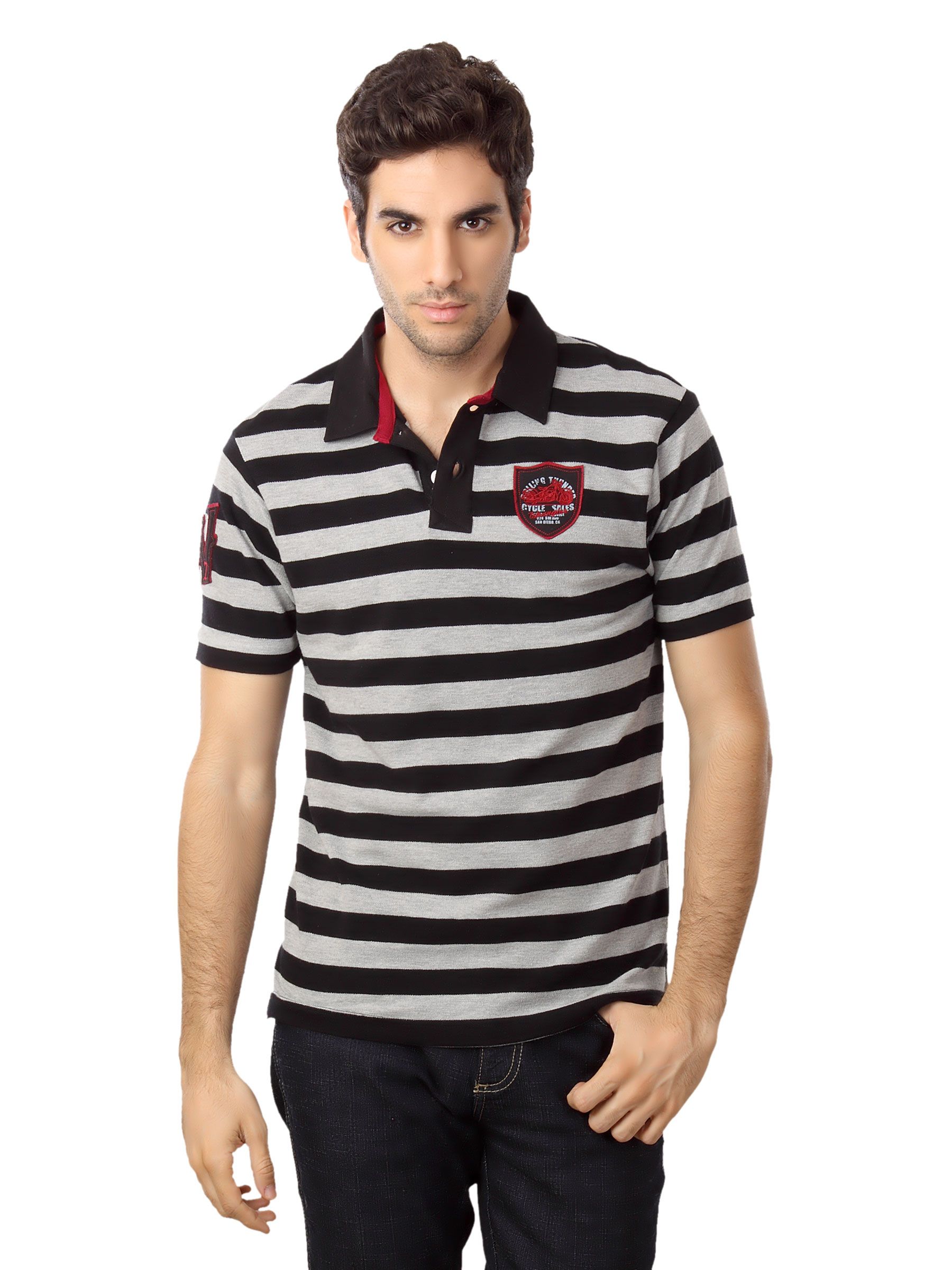 Wrangler Men Black Polo T-shirt